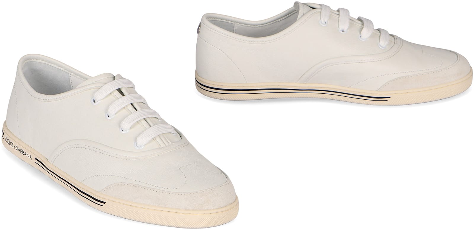 Dolce & Gabbana Lace-up Low-top Sneakers In White