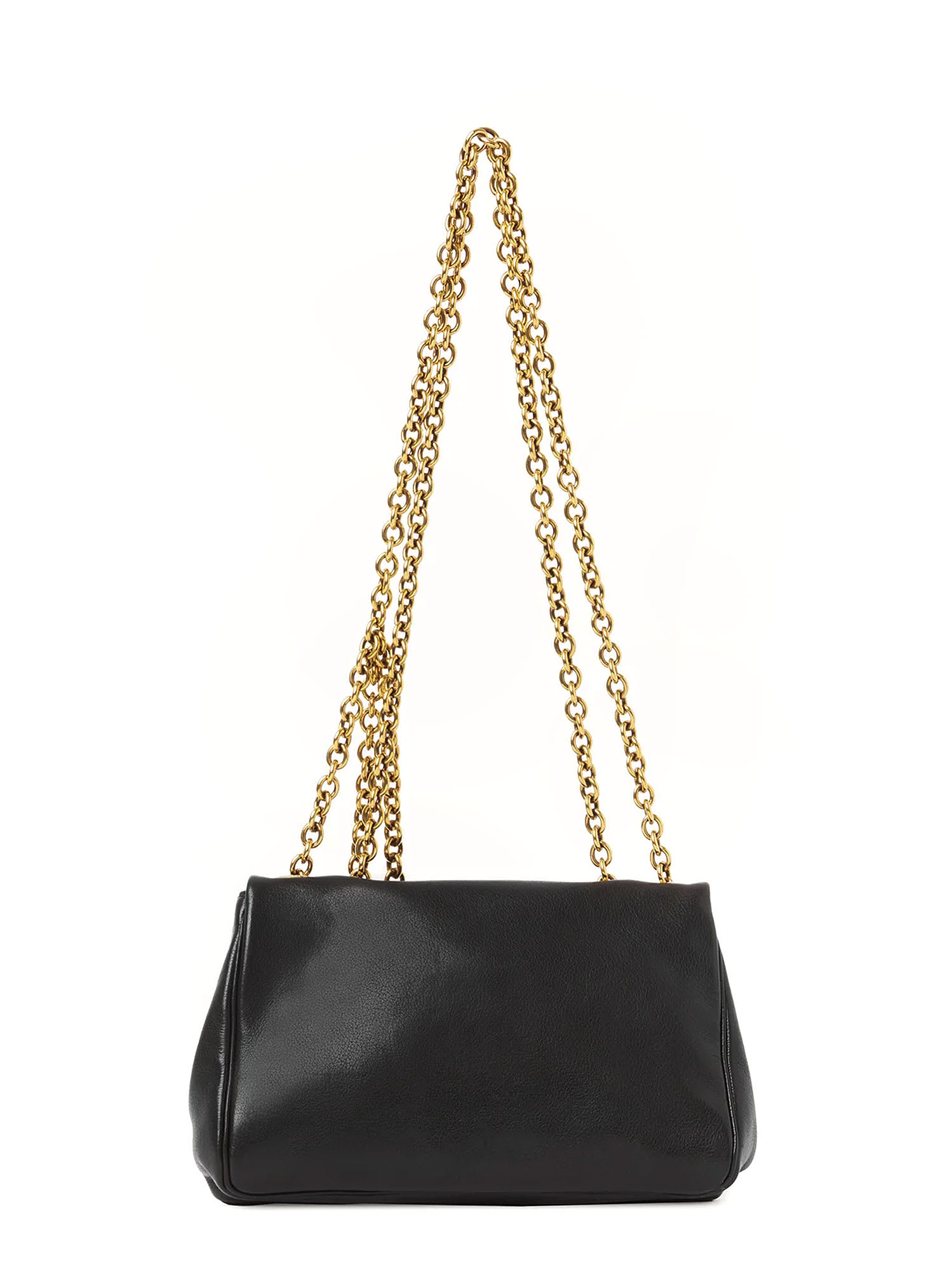 Chloé Small Heritage Grained Leather Shoulder Bag In Black