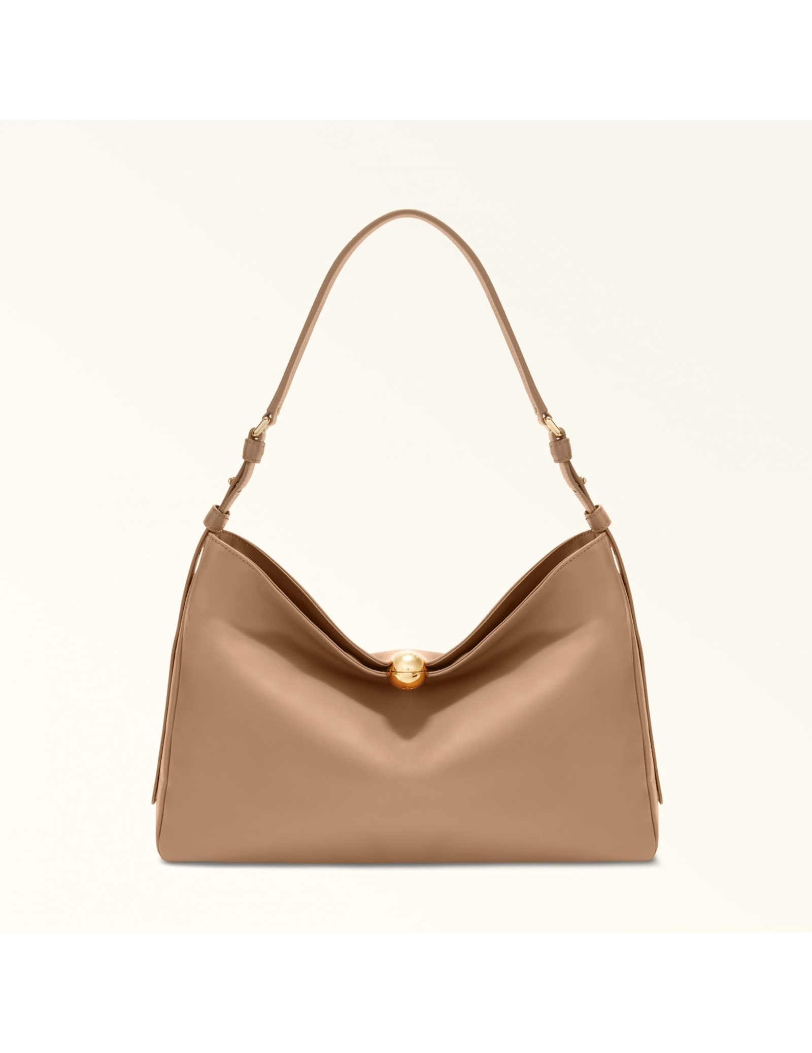 Sfera Soft L Shoulder Bag In Desert Color Leather