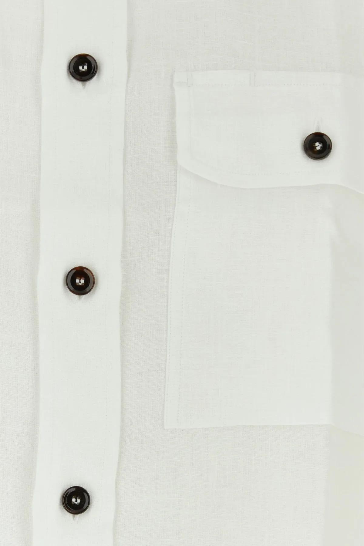 Shop Brioni White Linen Shirt