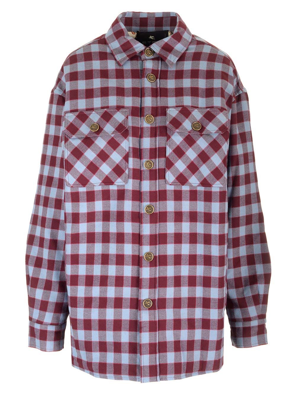 Shop Etro Padded Overshirt In Multicolor