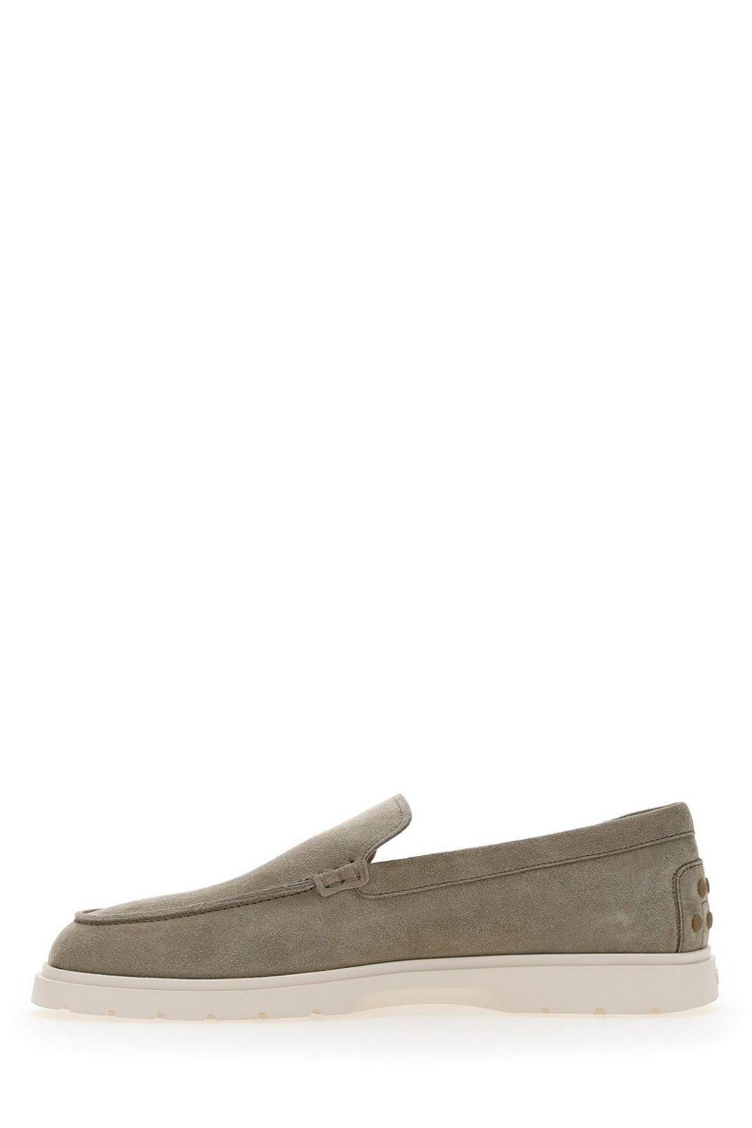 Shop Tod's Pointed Toe Loafers In Creta