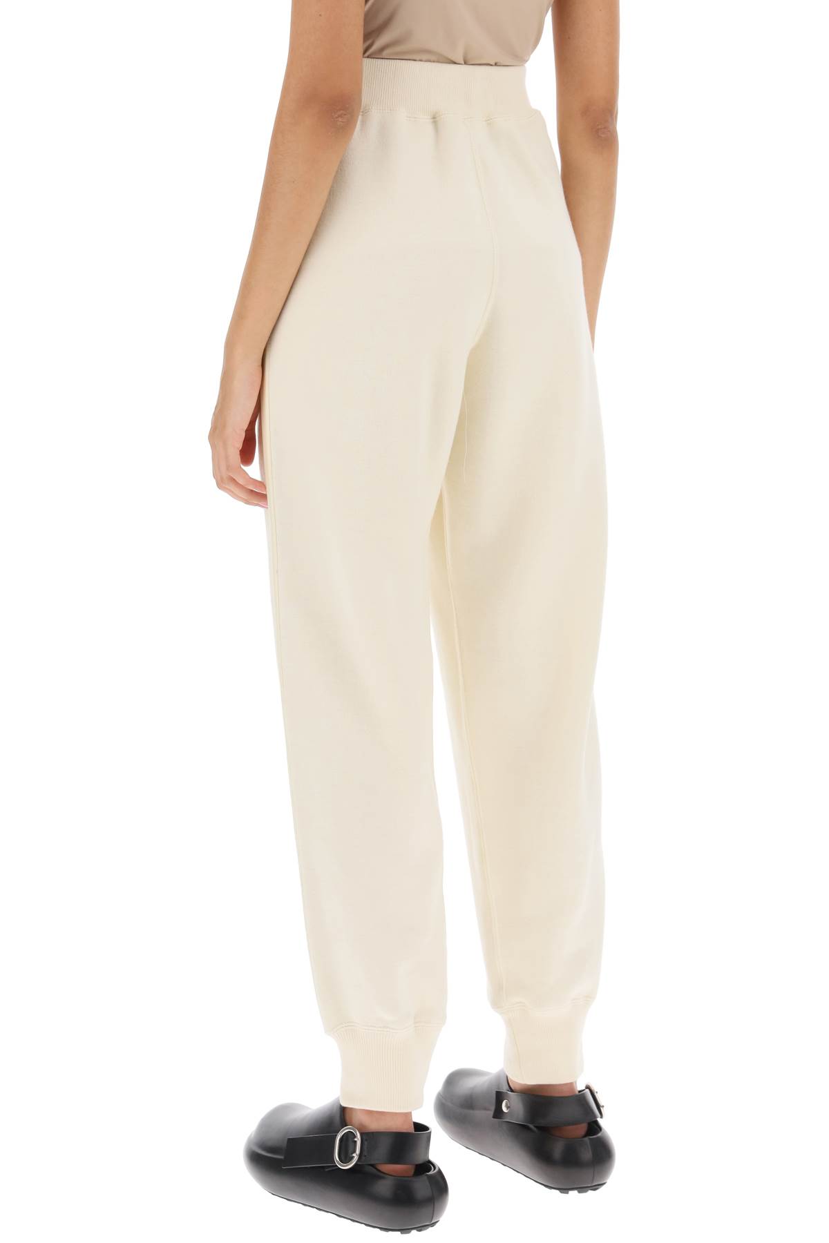 Shop Jil Sander Wool-cotton Sweatpants In Coconut (white)