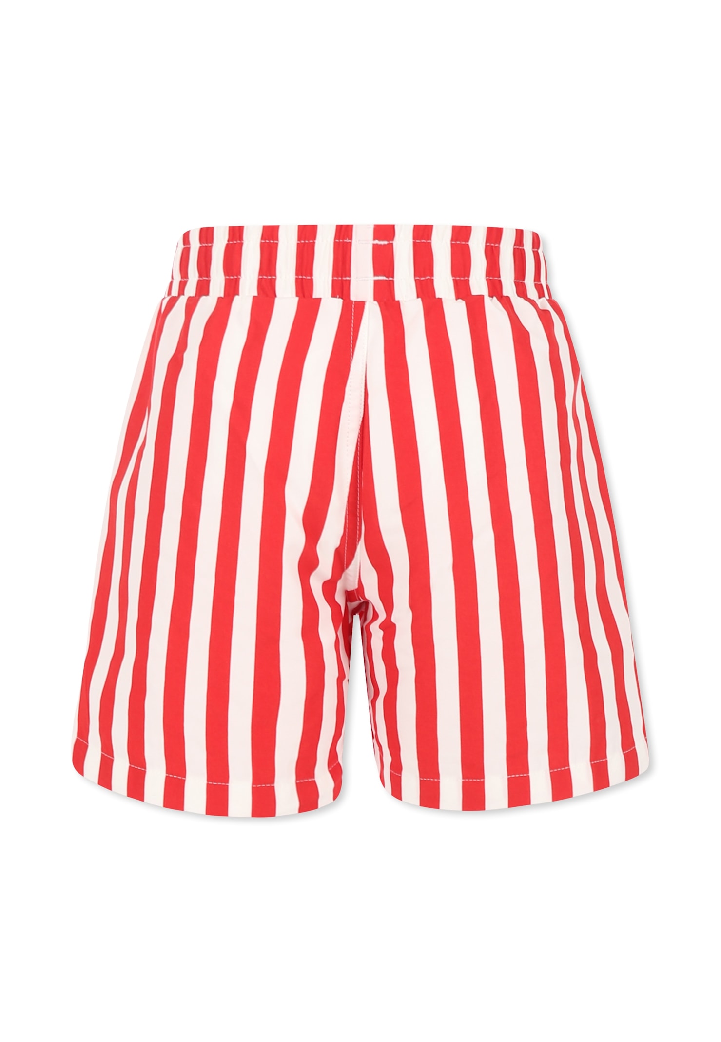 Petit Bateau Striped Swim Shorts In Red