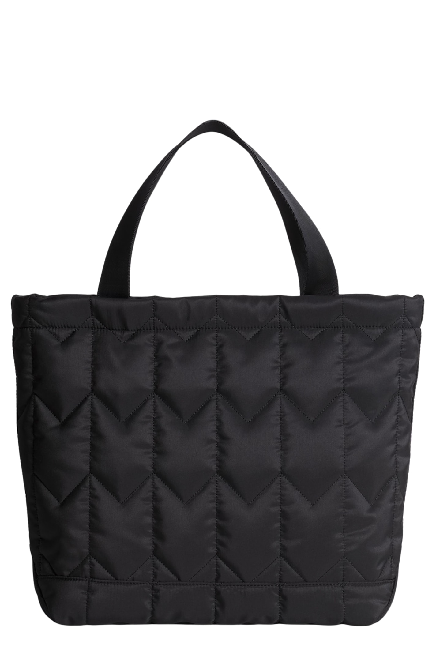Maison Kitsuné Chevron Quilted Large Tote In Black