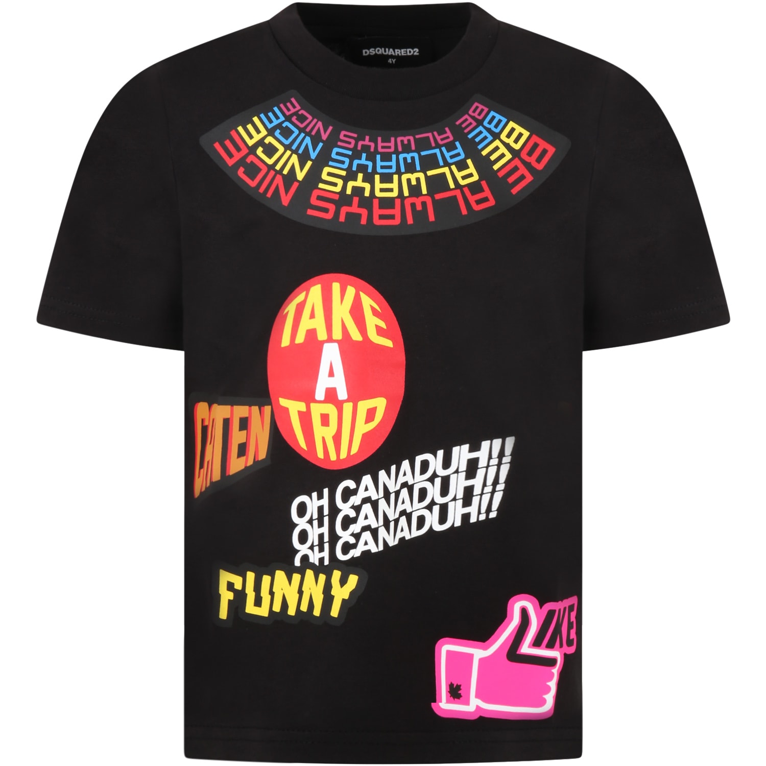 Dsquared2 Black T-shirt For Boy With Writing