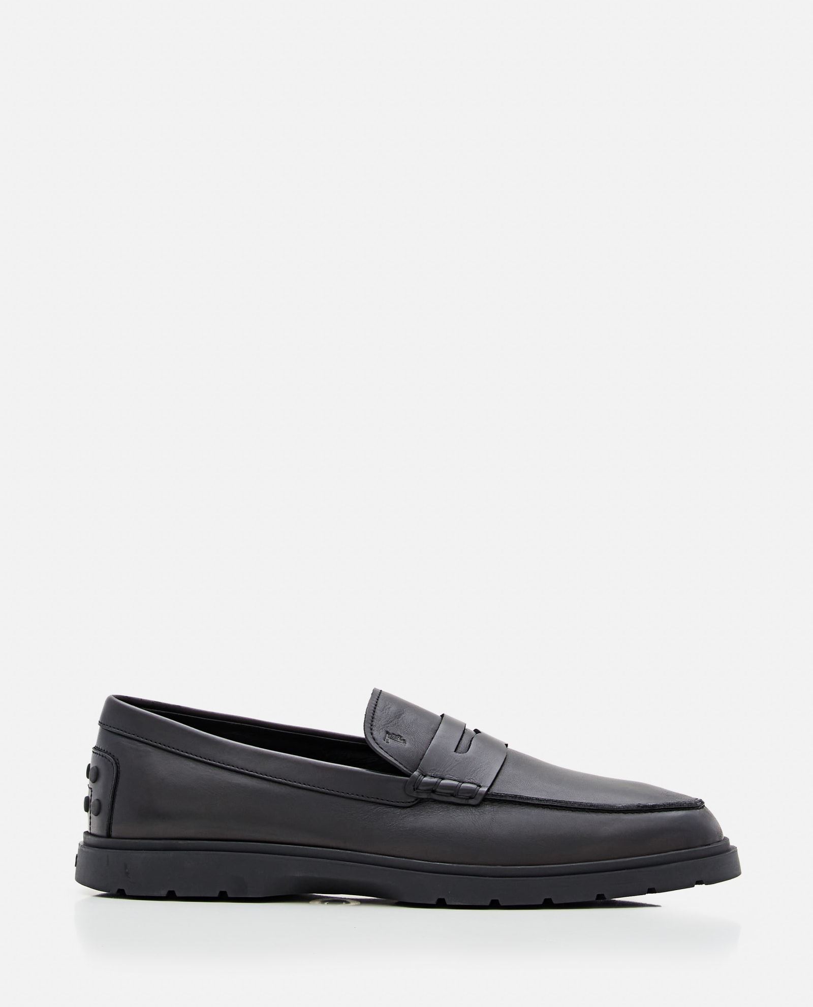 Shop Tod's Leather Loafers In Black