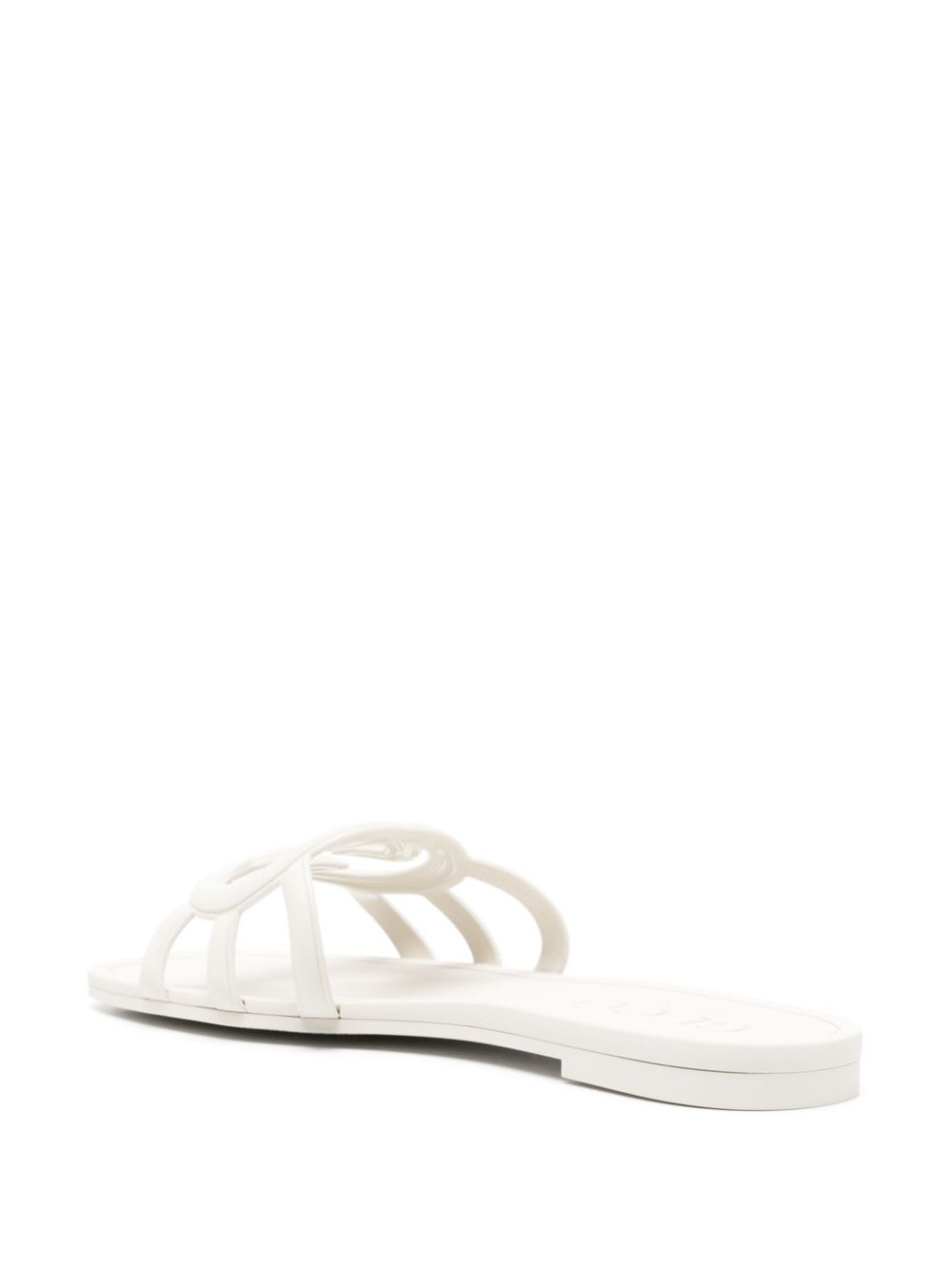 Gucci Gg Interlocking Slides In White