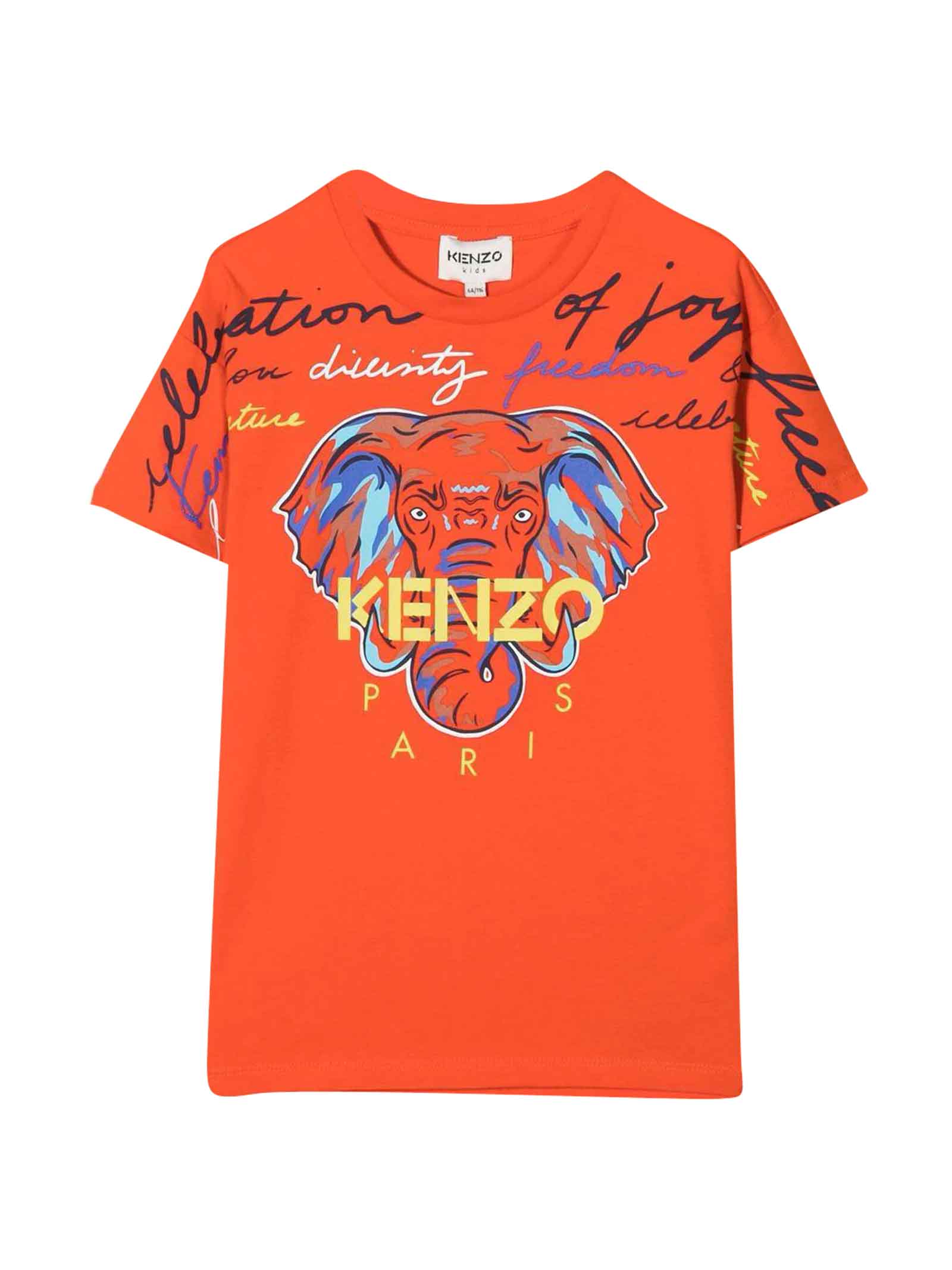 Kenzo Kids Orange T-shirt Unisex.