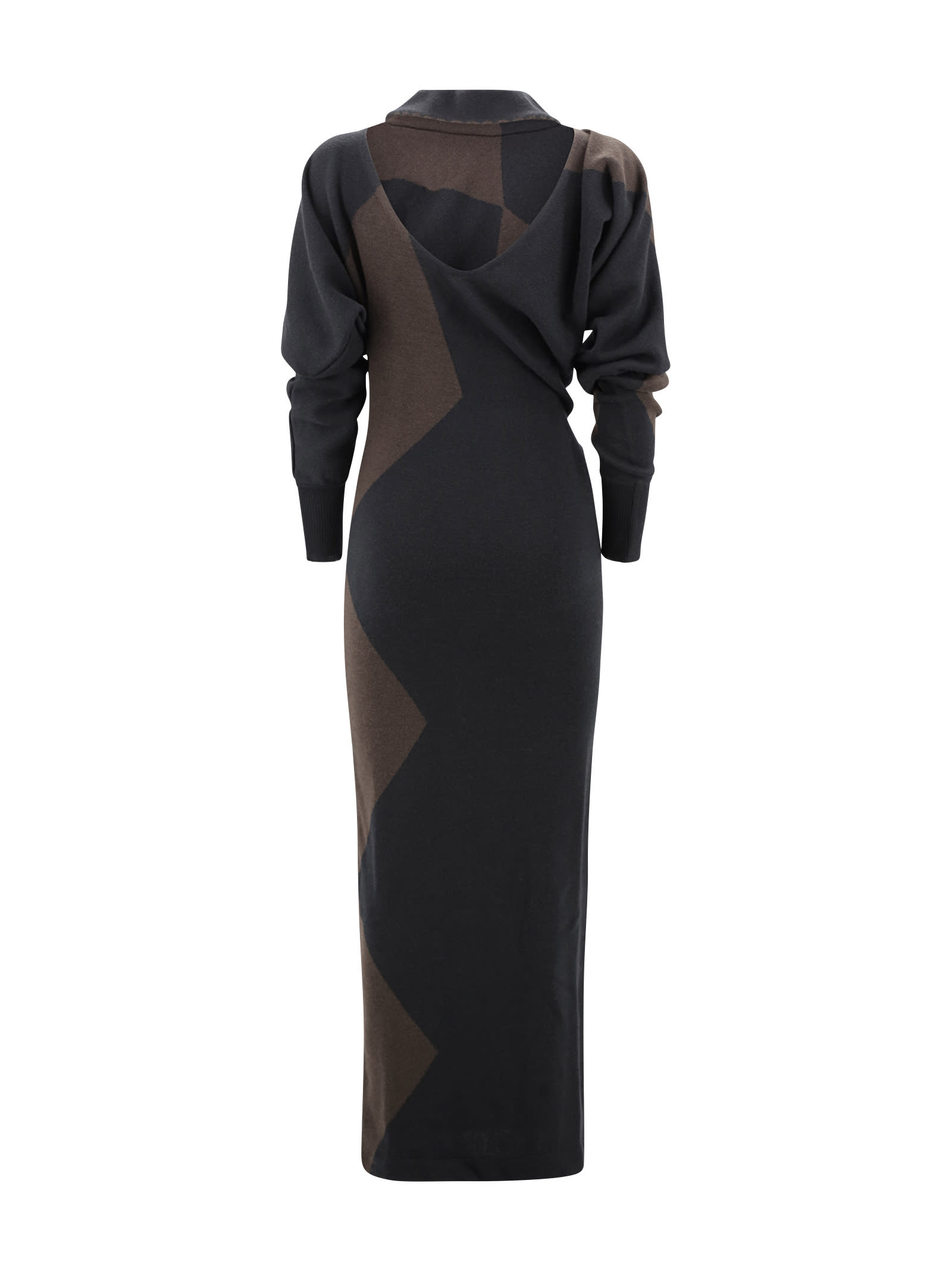 Shop Philosophy Di Lorenzo Serafini Long Dress With Wide Neckline In Black