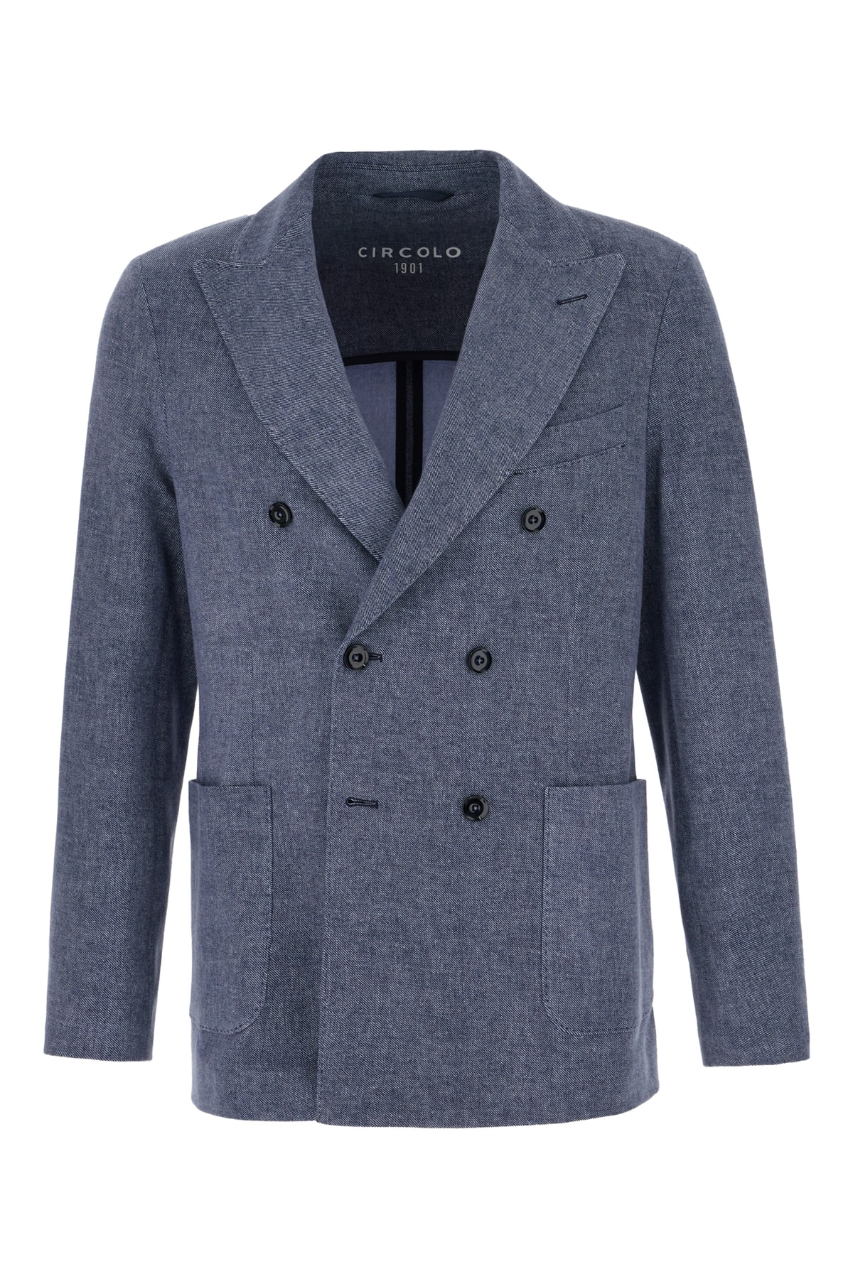 Circolo 1901 Melangã© Blue Stretch Cotton Blazer