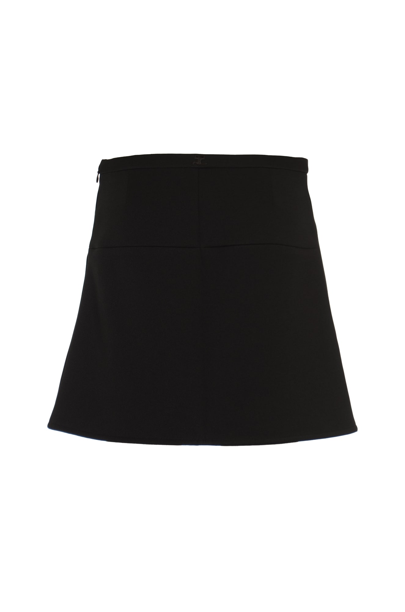 Courrèges Ellipse Tailored Crepe Mini Skirt In Black