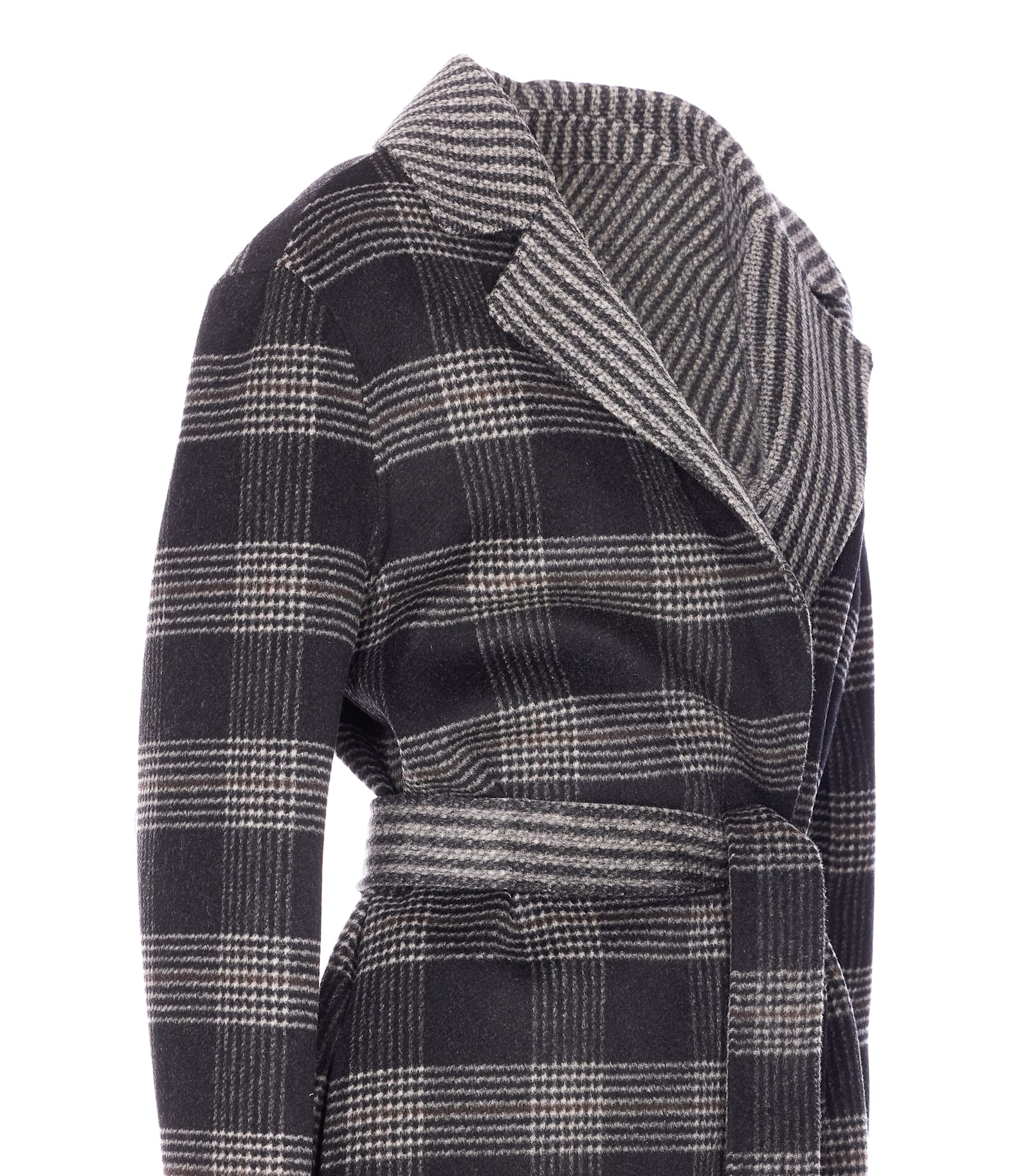 Twinset Twin Set Reversible Coat With Double Cloth In Black