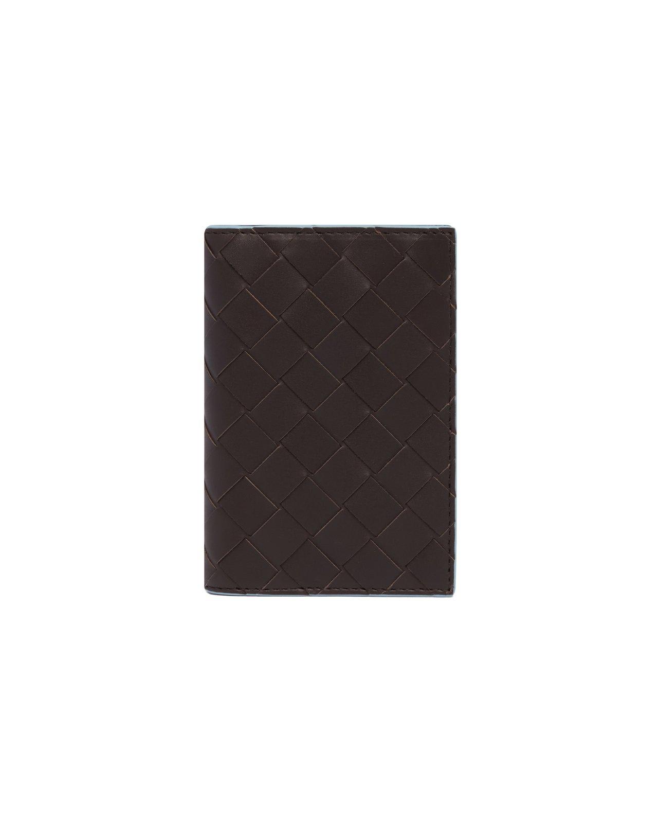 Shop Bottega Veneta Intrecciato Passport Case In Brown