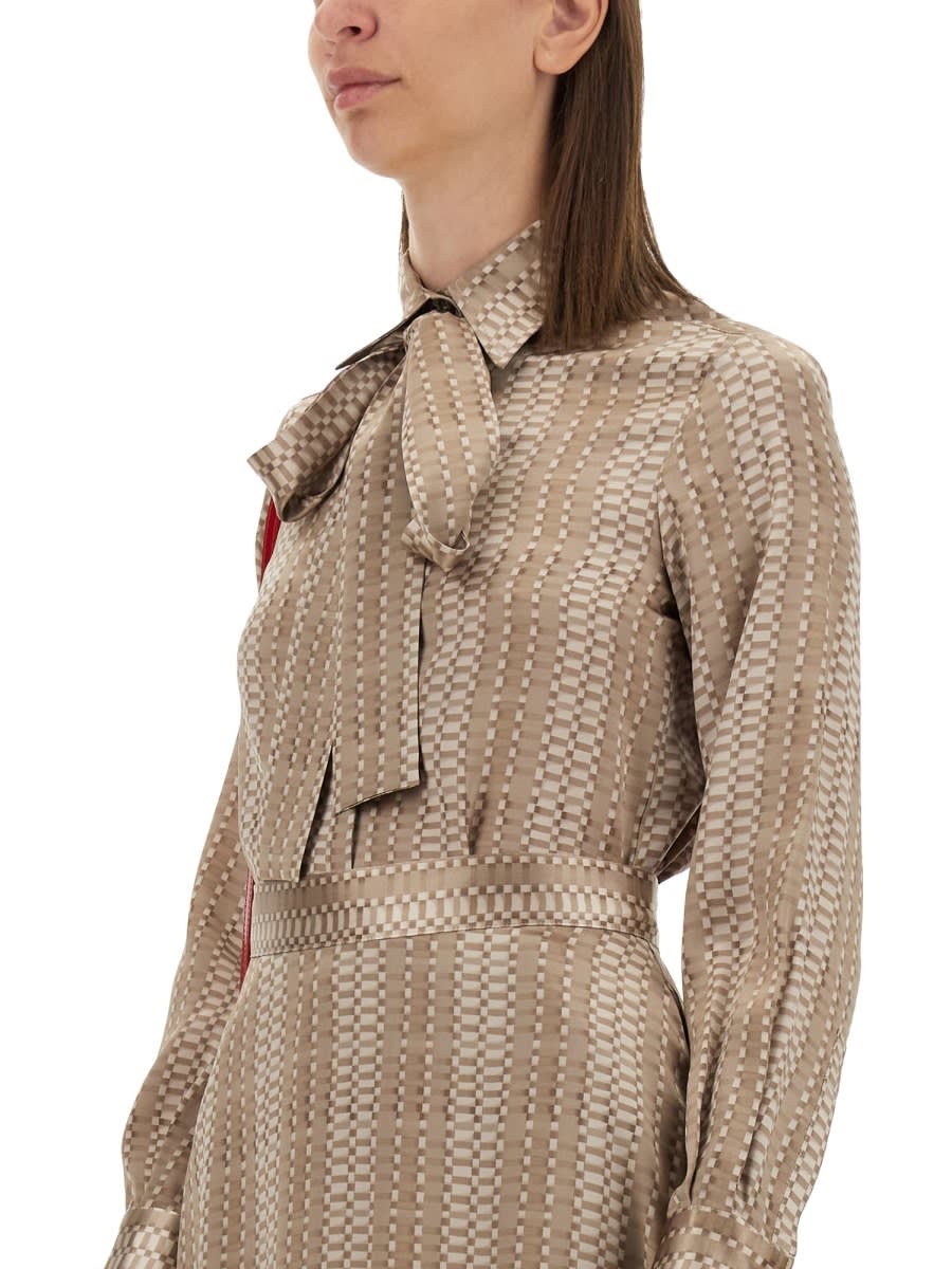 Shop Kiton Printed Shirt In Beige