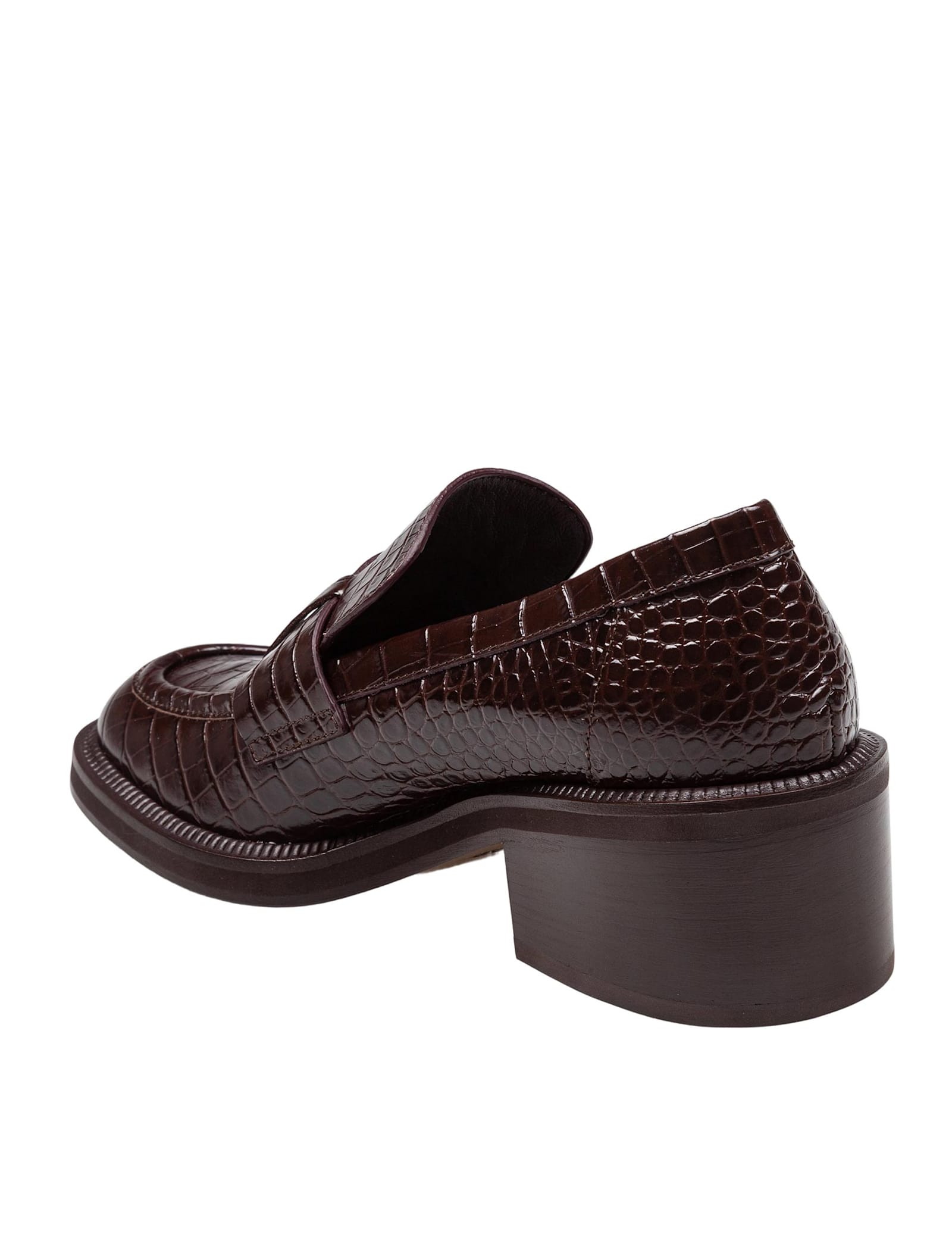Jimmy Choo 50mm Tylor Crocodile-effect Leather Loafer Pumps In Brown