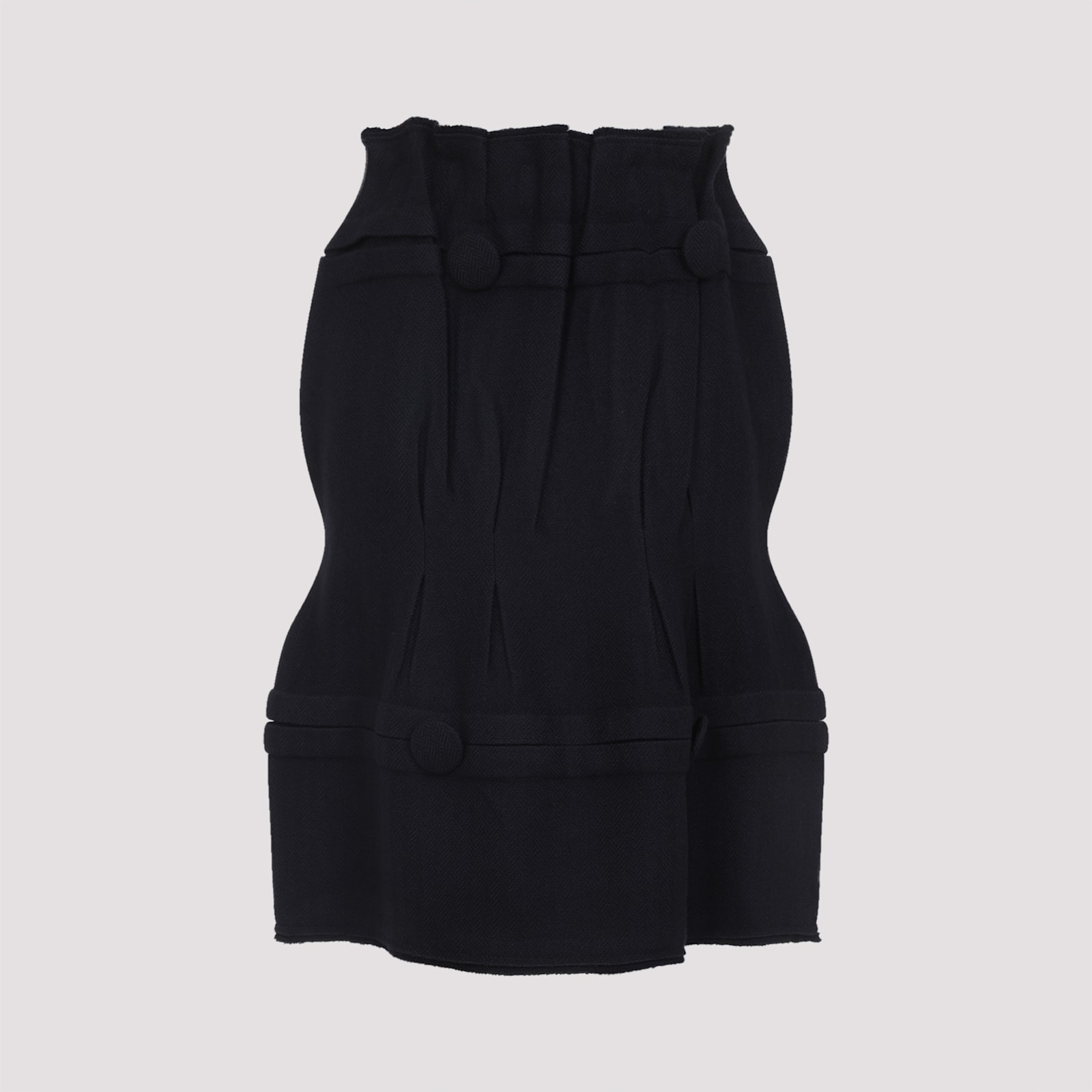 Prada High-waisted Fitted Skirt With Flared Silhouette In Black