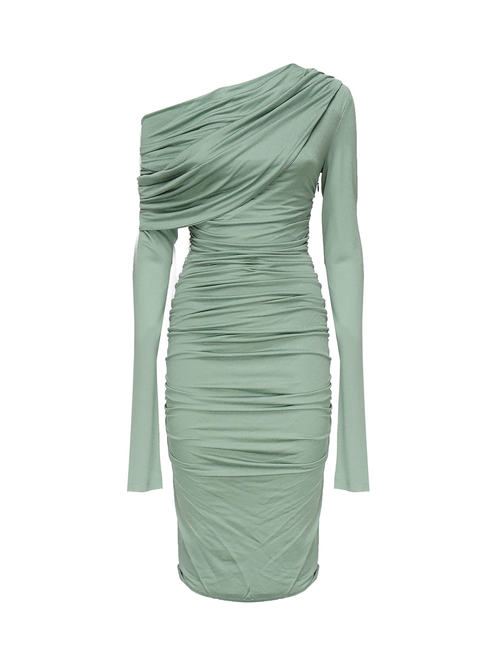 Blumarine Jersey Sabl Midi Dress In Green