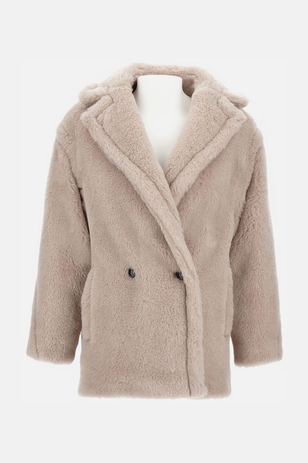 Max Mara Olga Teddy Short Coat In Sand