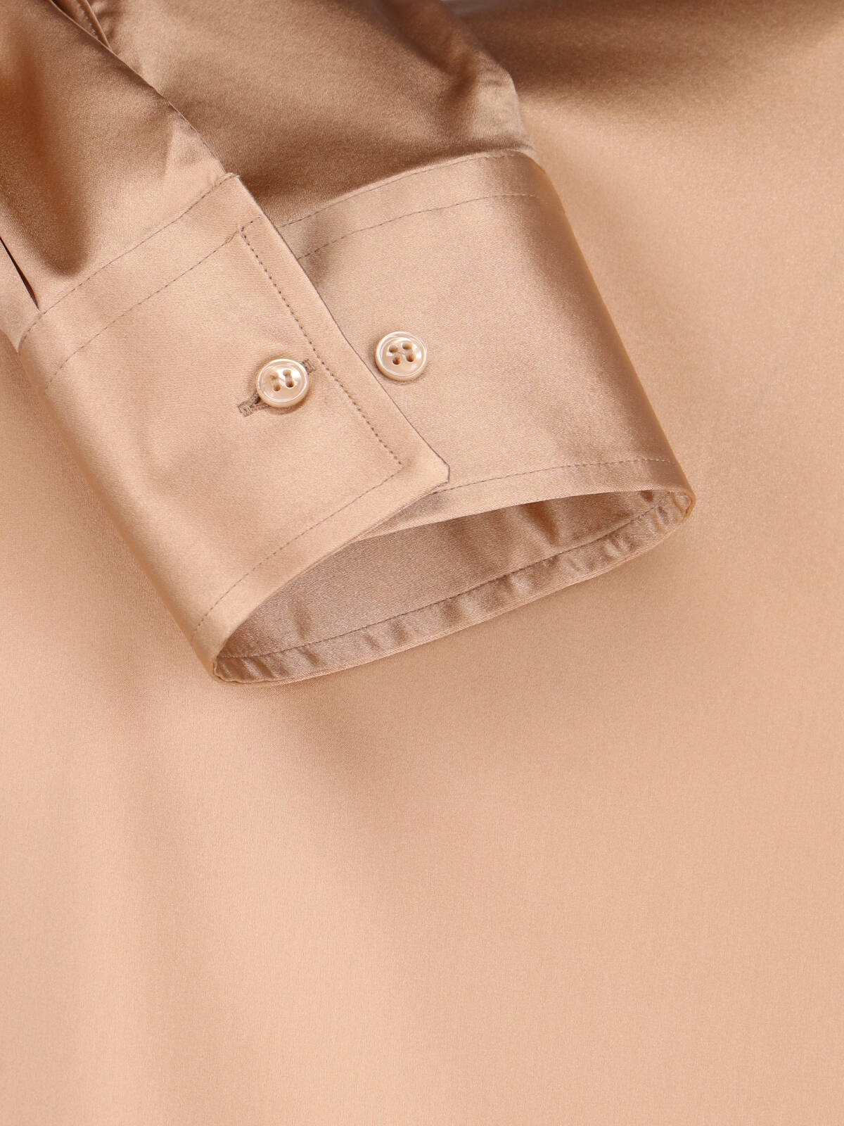 Ermanno Scervino Satin Long Sleeve Top With Bow Detail In Neutral
