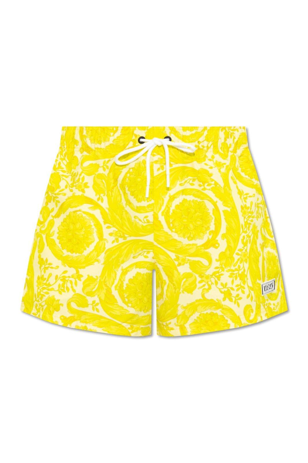 Barocco-printed Drawstring Swim Shorts