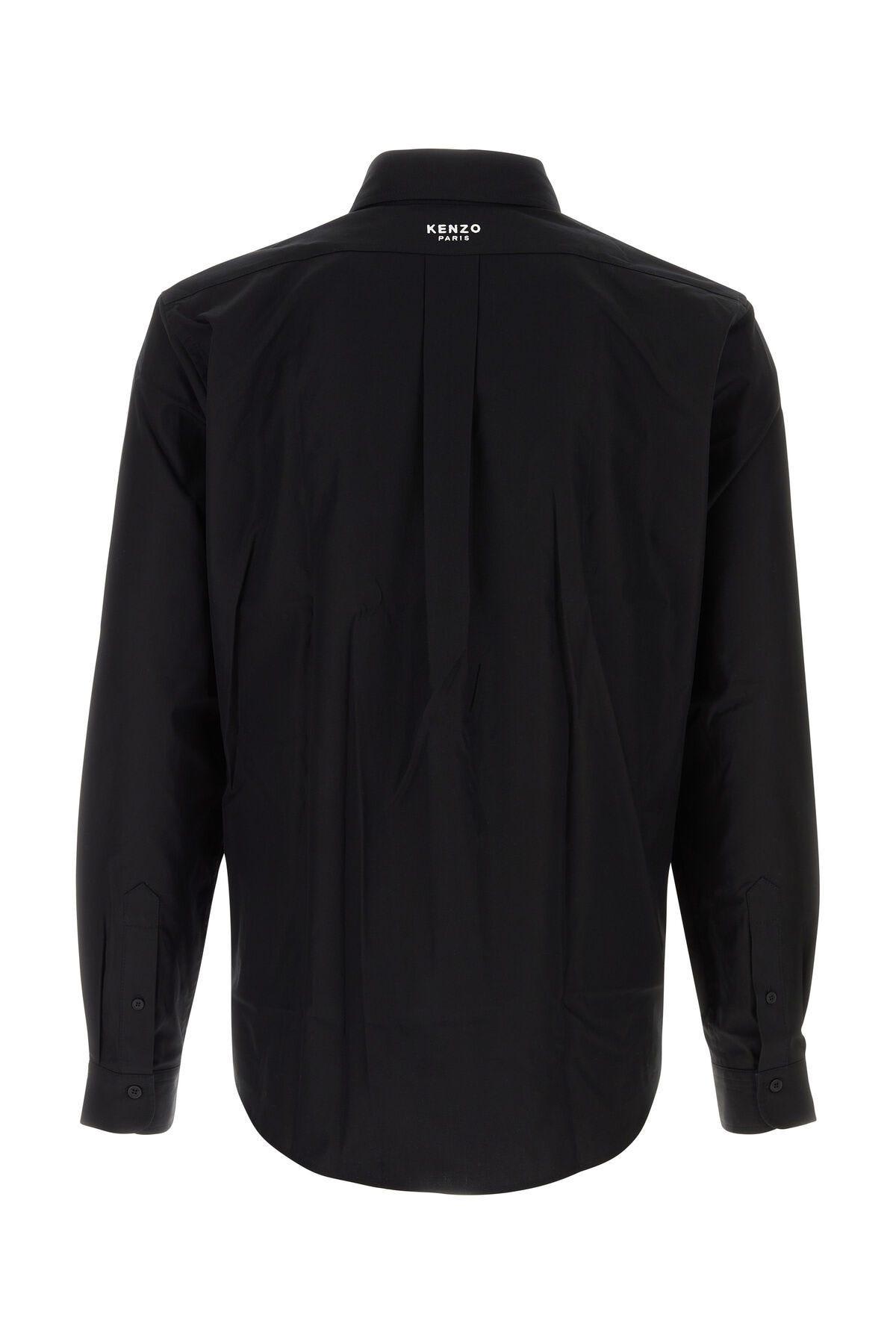 Shop Kenzo Black Oxford Shirt In Nero