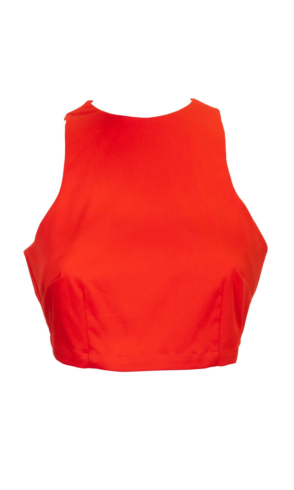 Shop Sara Battaglia Crop Top In Aperol
