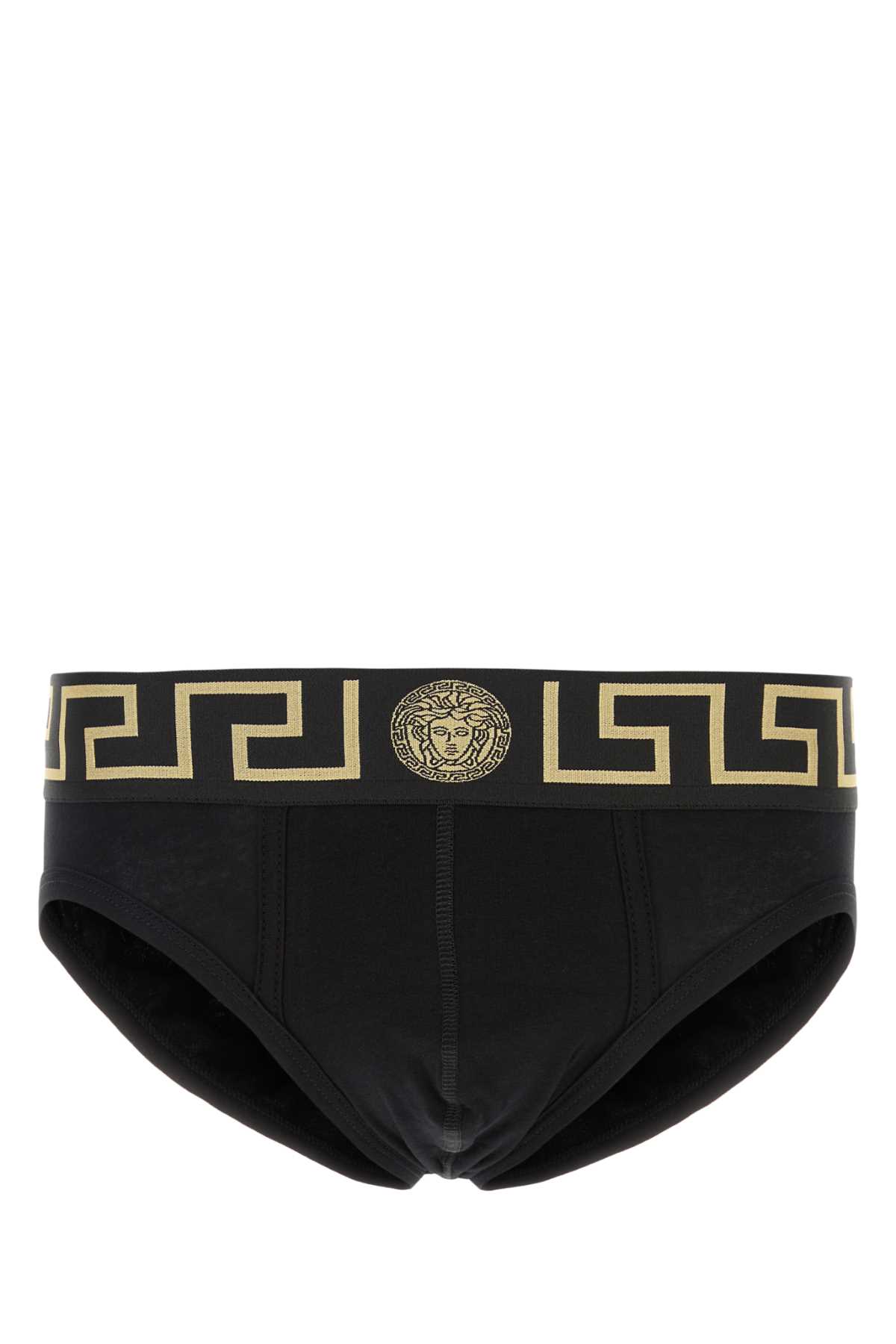 Black Stretch Cotton Brief Set