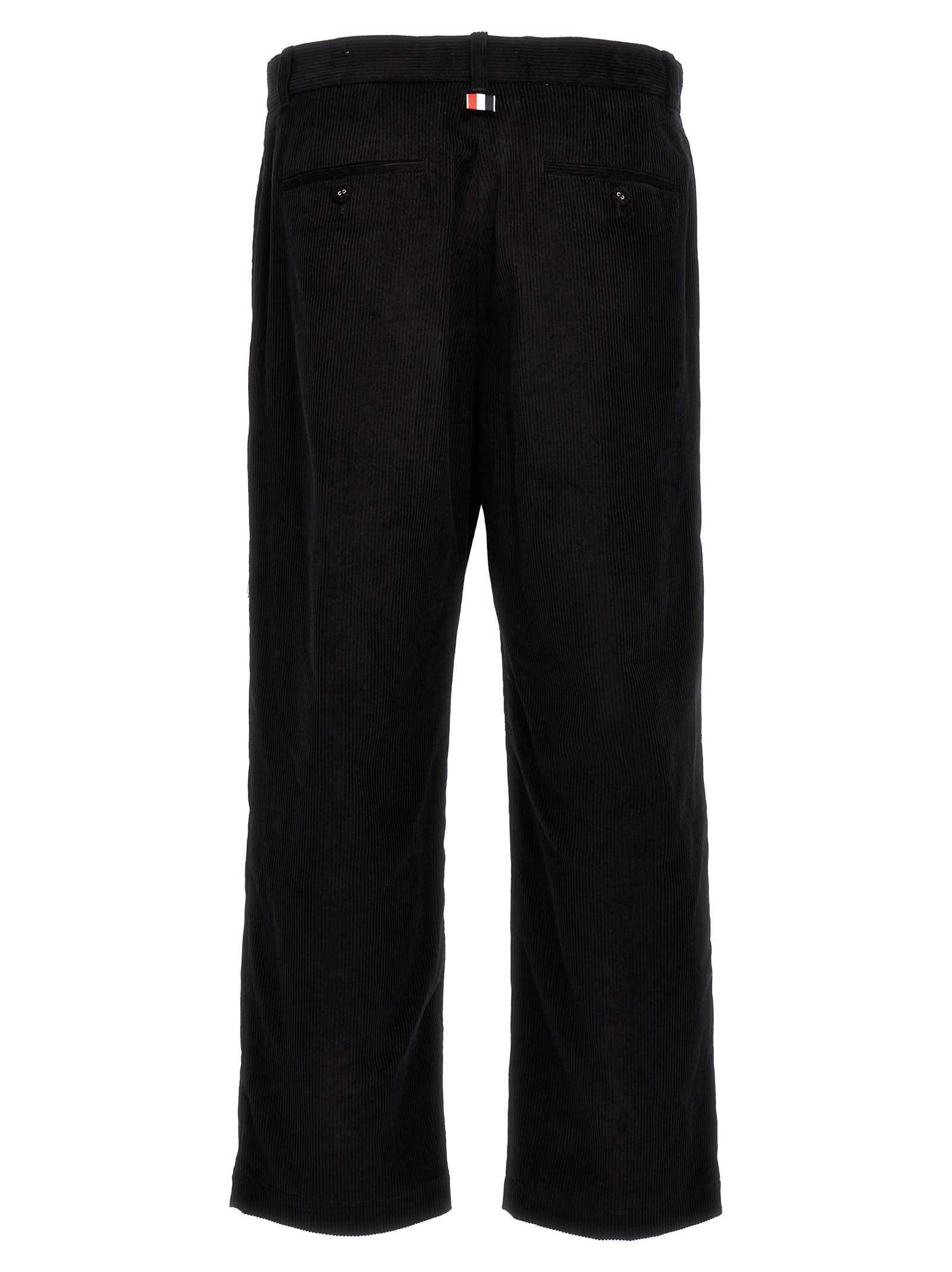 Shop Thom Browne Corduroy Pants In Black