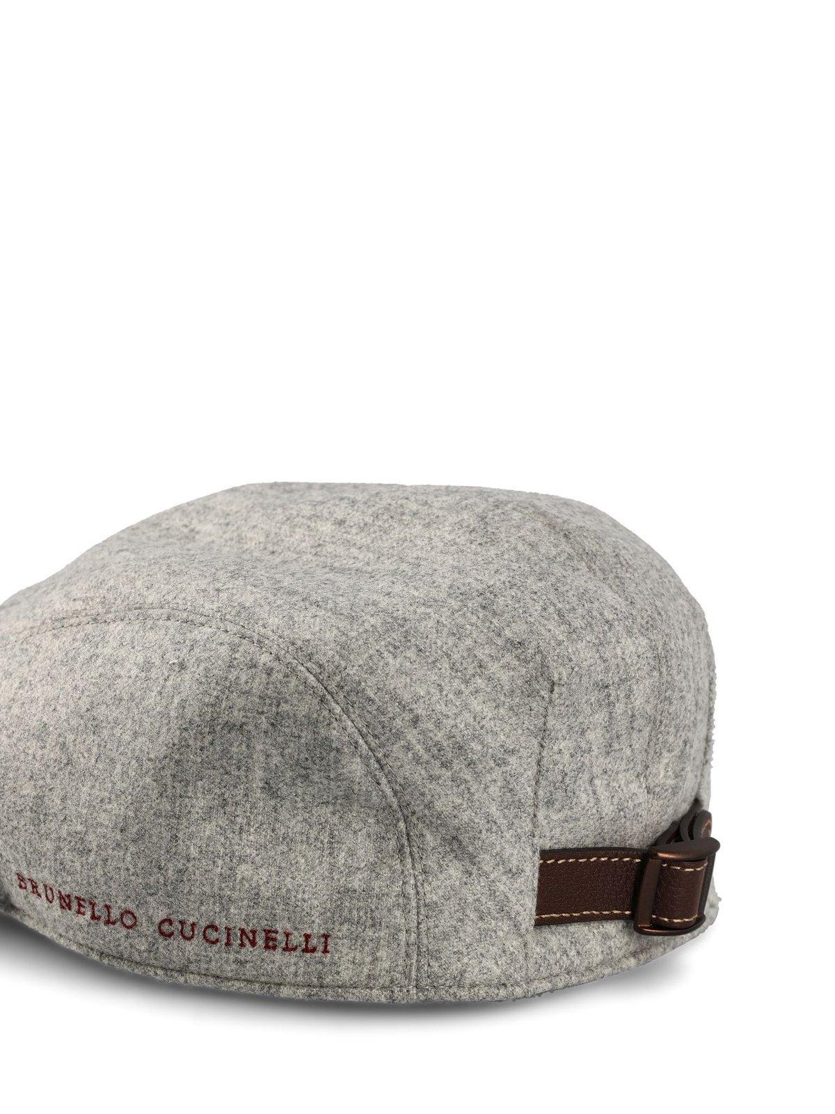 Shop Brunello Cucinelli Logo Detailed Cap In Light Grey