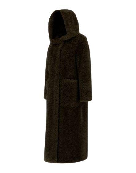 Shop Herno Long Sleeved Hooded Coat In Black