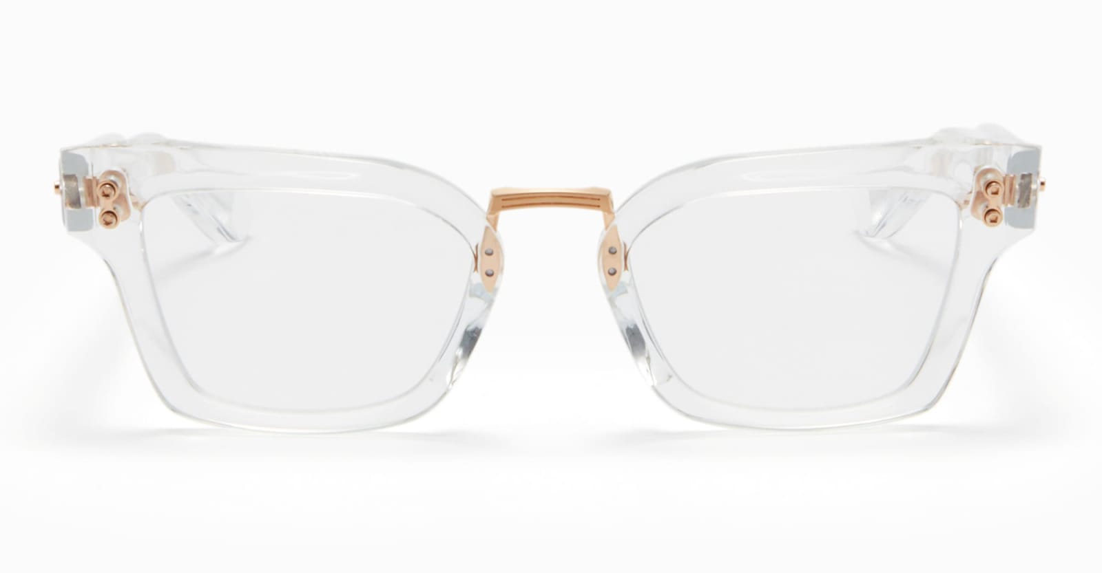 Luna - Crystal Clear / Brushed White Gold Rx Glasses