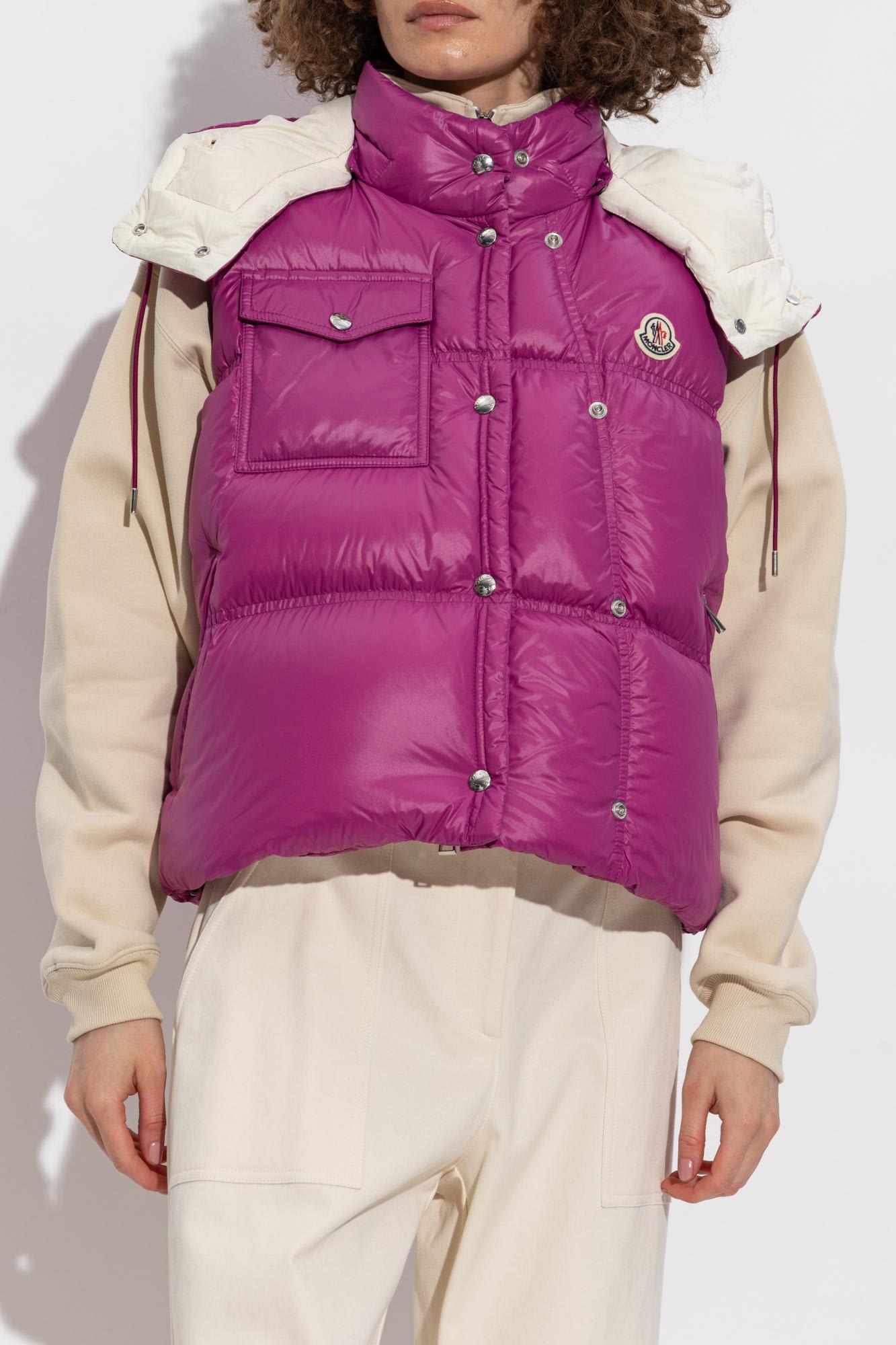 Moncler Tyrian Purple Nylon Pario Sleeveless Down Jacket In Pink