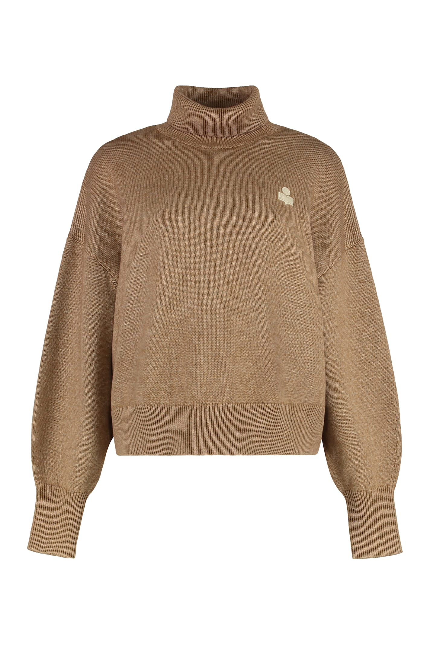 Isabel Marant Étoile Isabel Marant Etoile Nashas Turtleneck Sweater With Embroidered Logo In Brown