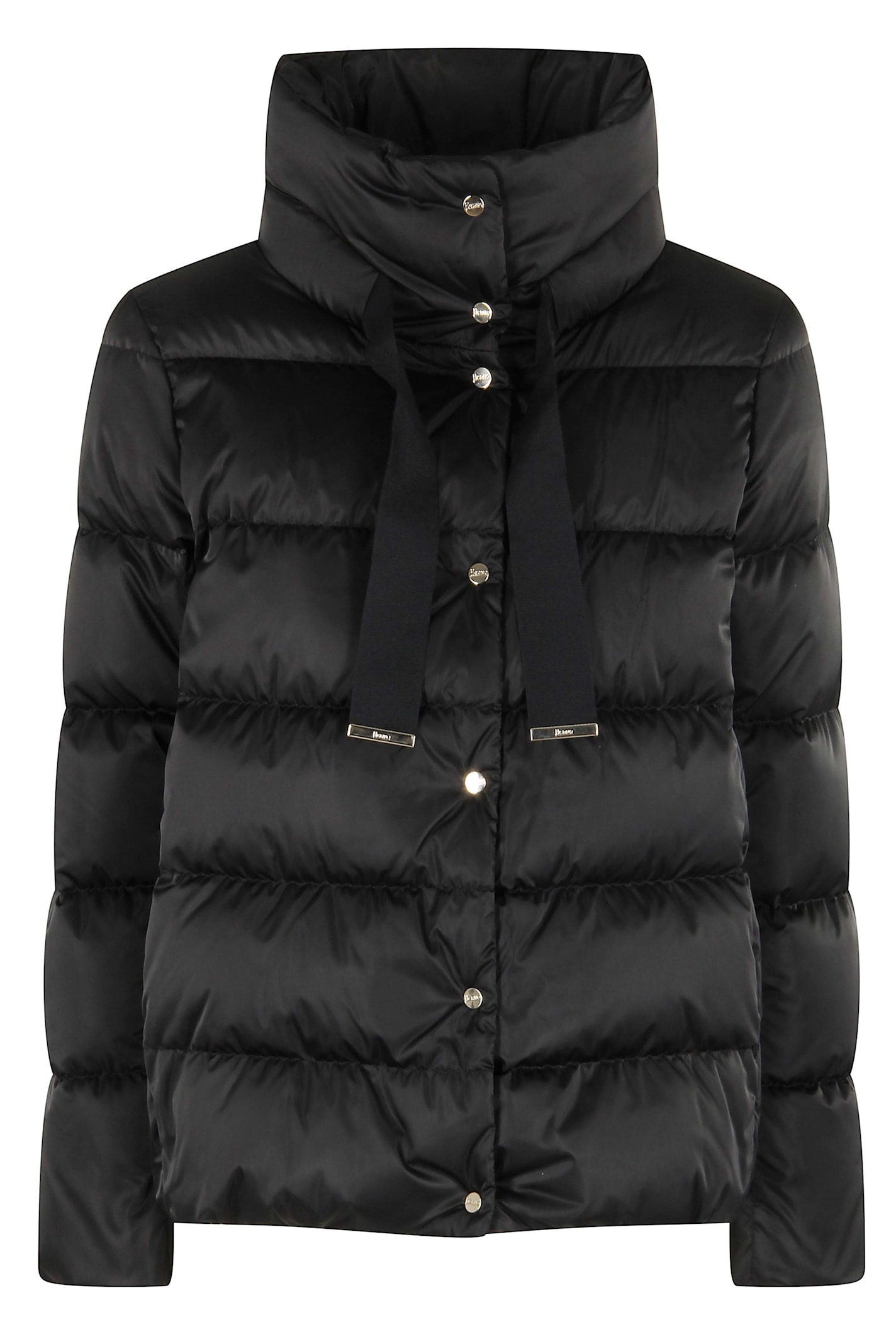 Herno Lightweight Puffer Jacket With High Collar In Black