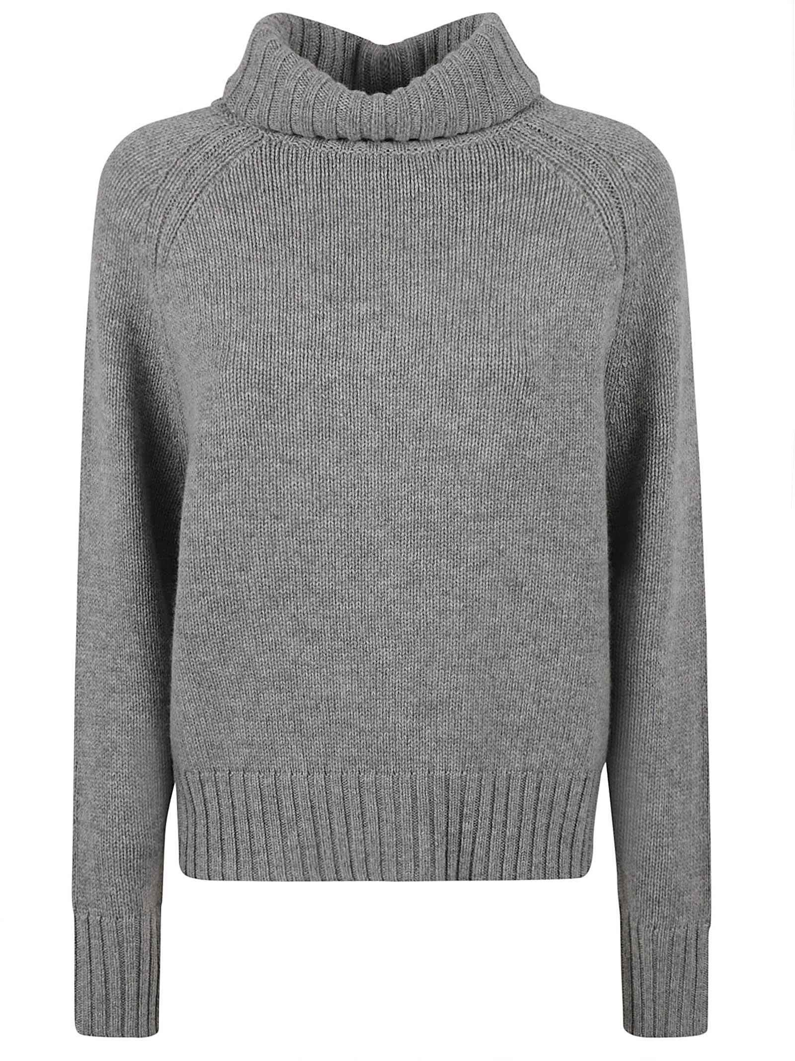 Shop Allude Ribbed Turtleneck Jumper In Heater Mel