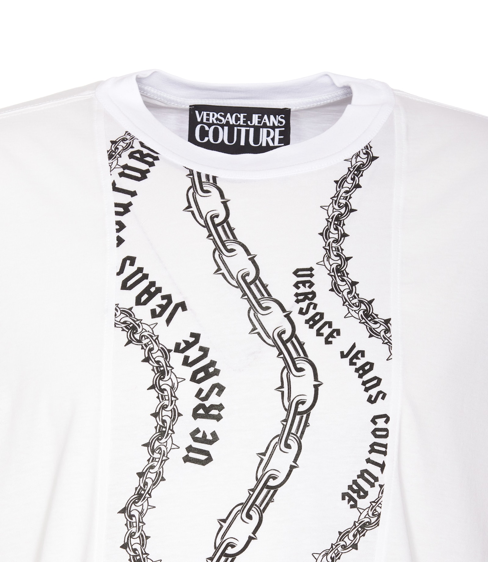 Shop Versace Jeans Couture Chain Couture T-shirt In White