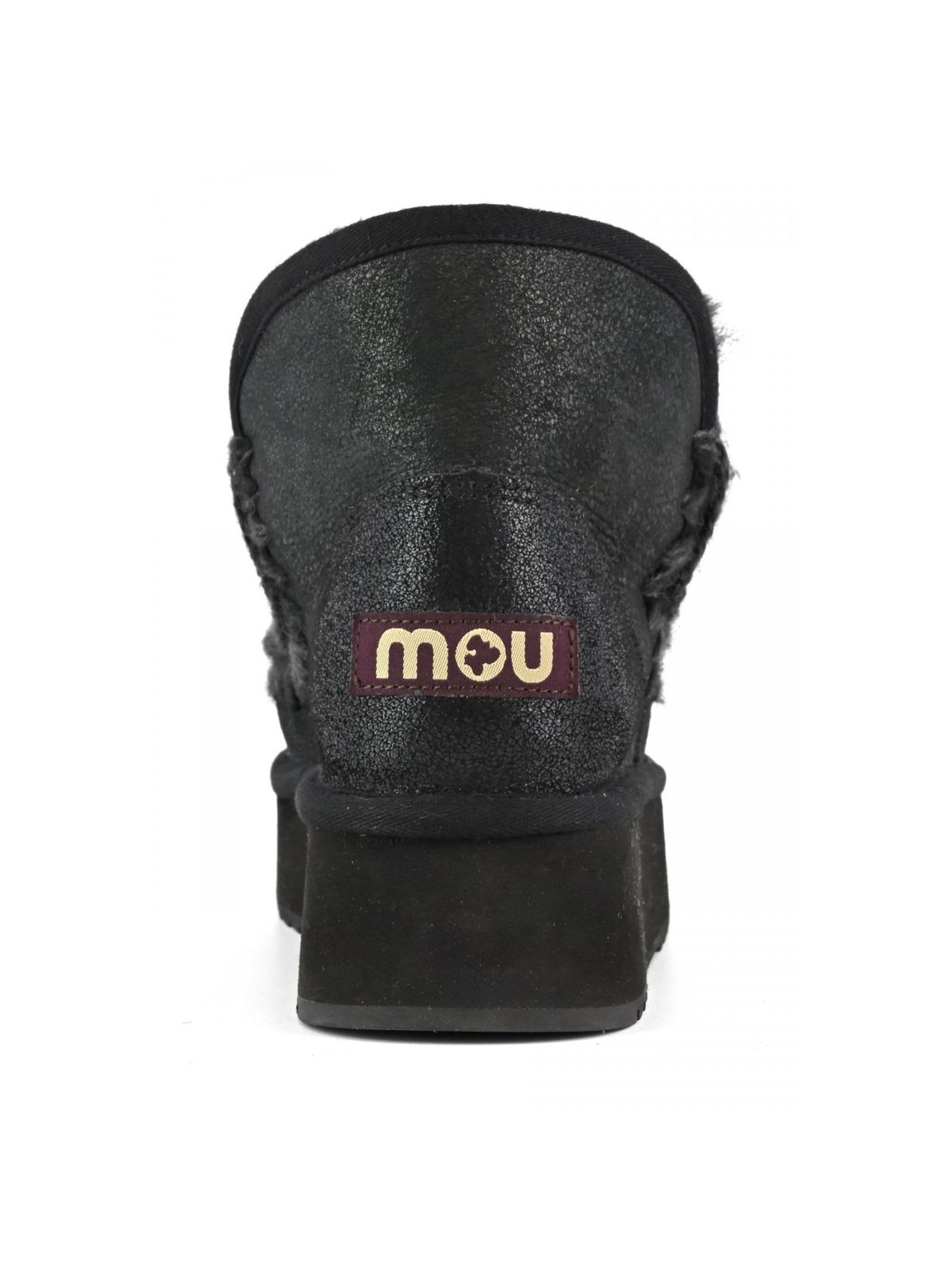 Shop Mou Mini Eskimo Platform Boot In Cracked Black