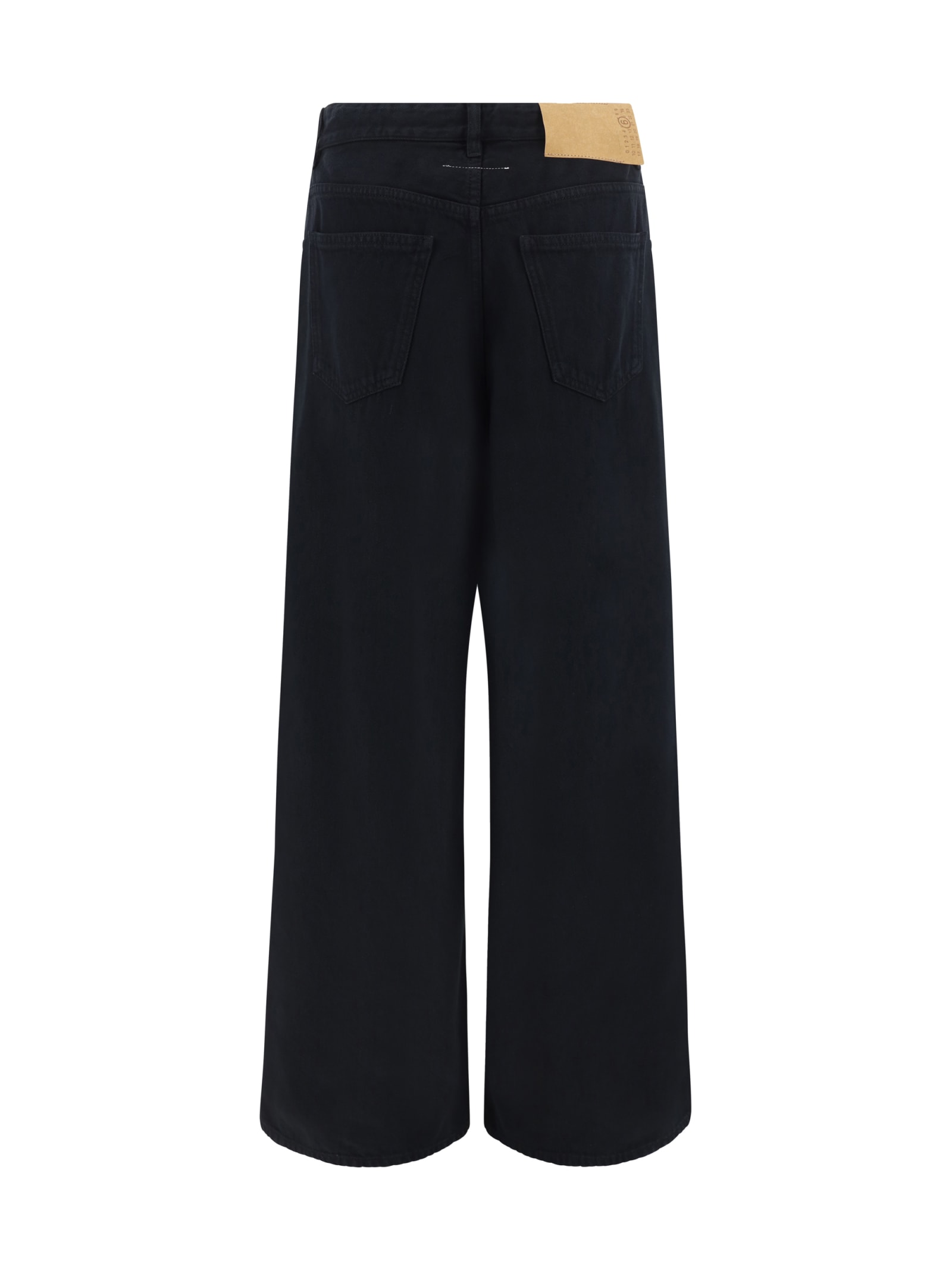 Shop Mm6 Maison Margiela Denim Pants In Black