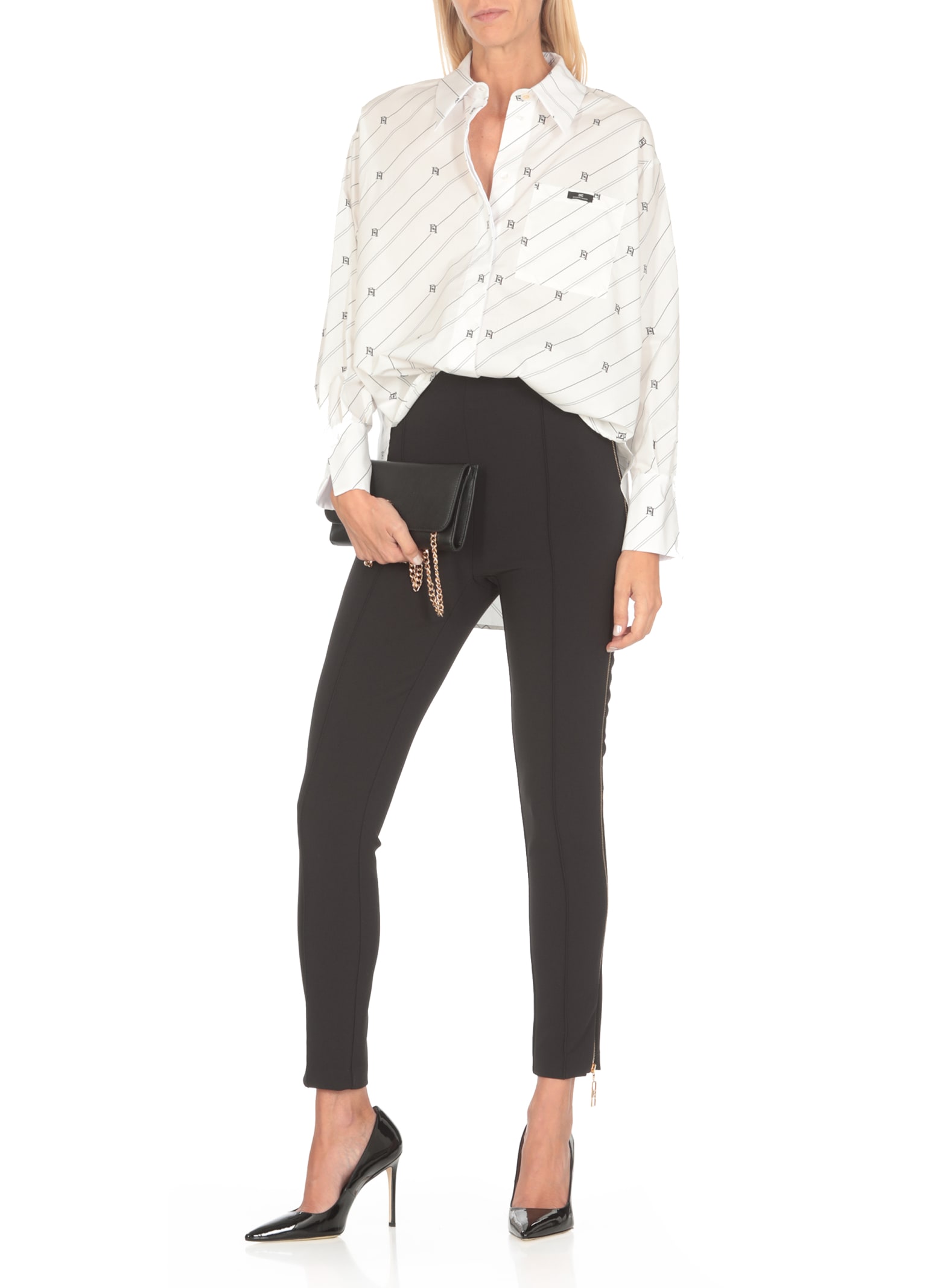 Shop Elisabetta Franchi Shirt With Logo In White