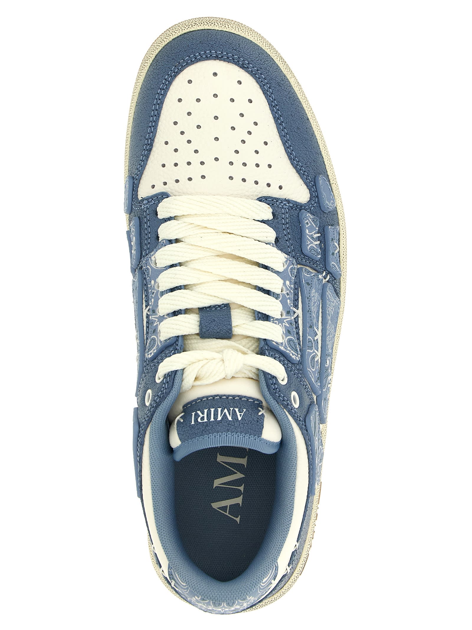 Amiri Men Tow-tone Leather Bandana Skel Sneakers In Blue