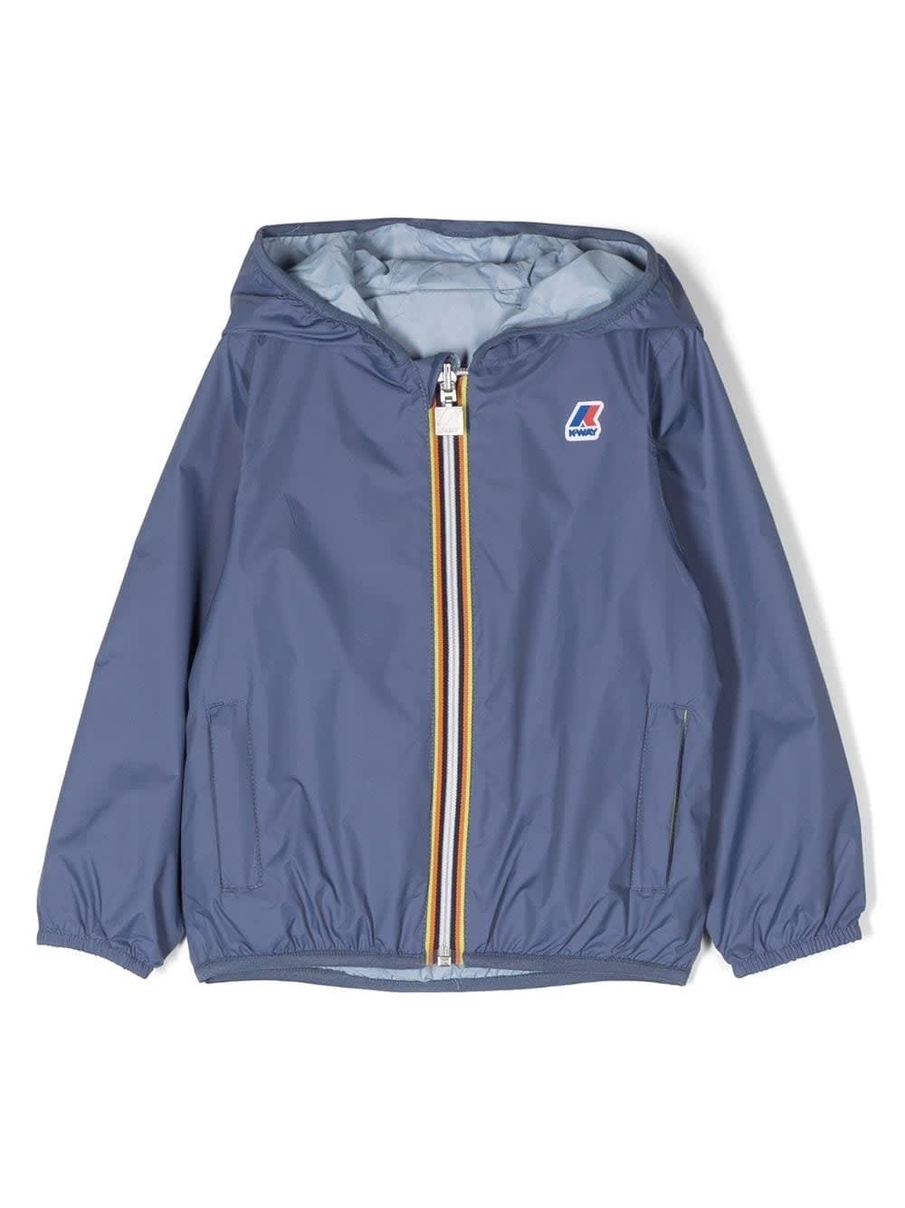 K-way Reversible Zip-up Hooded Jacket In Blue
