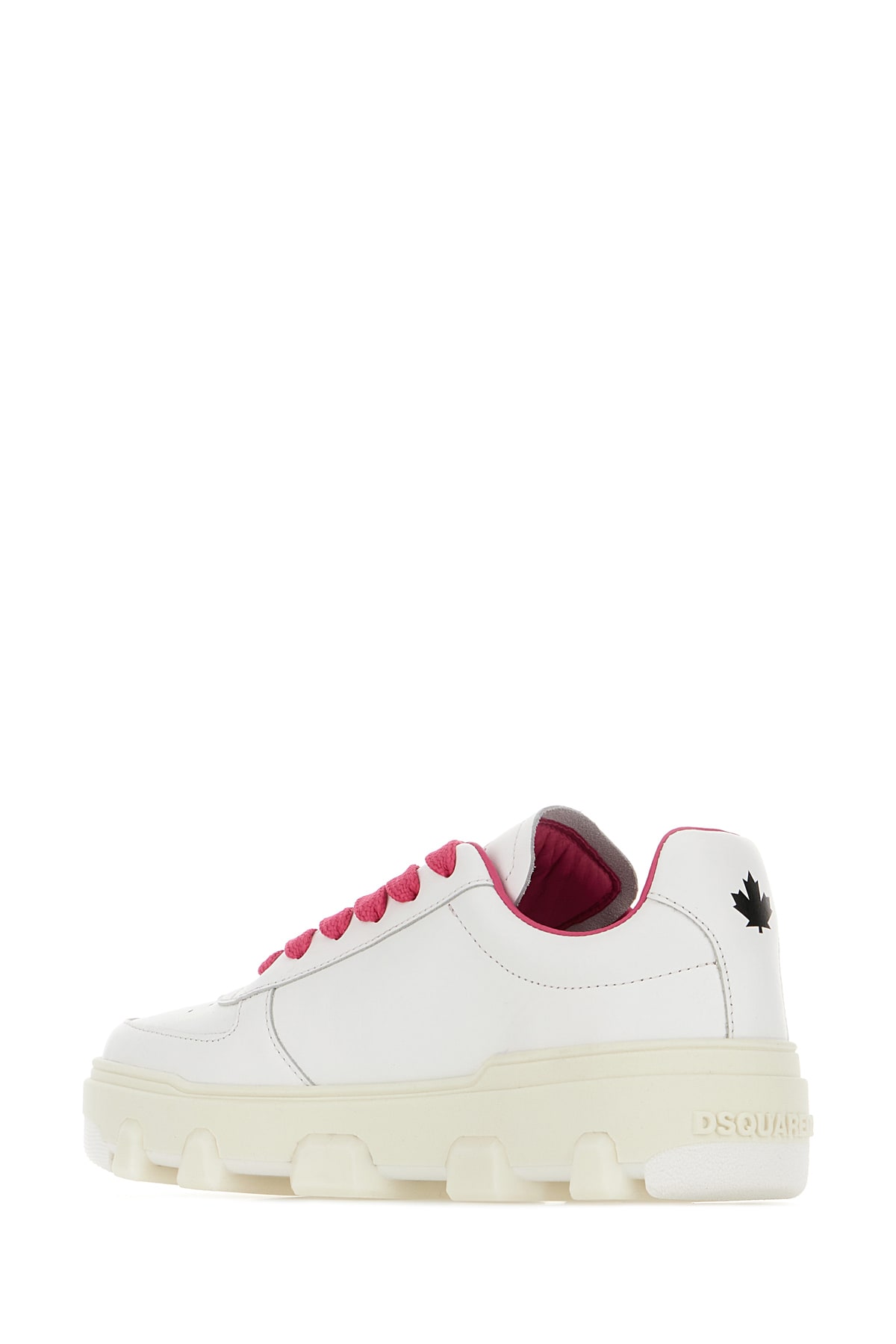 Shop Dsquared2 White Leather Basket Sneakers In M1630