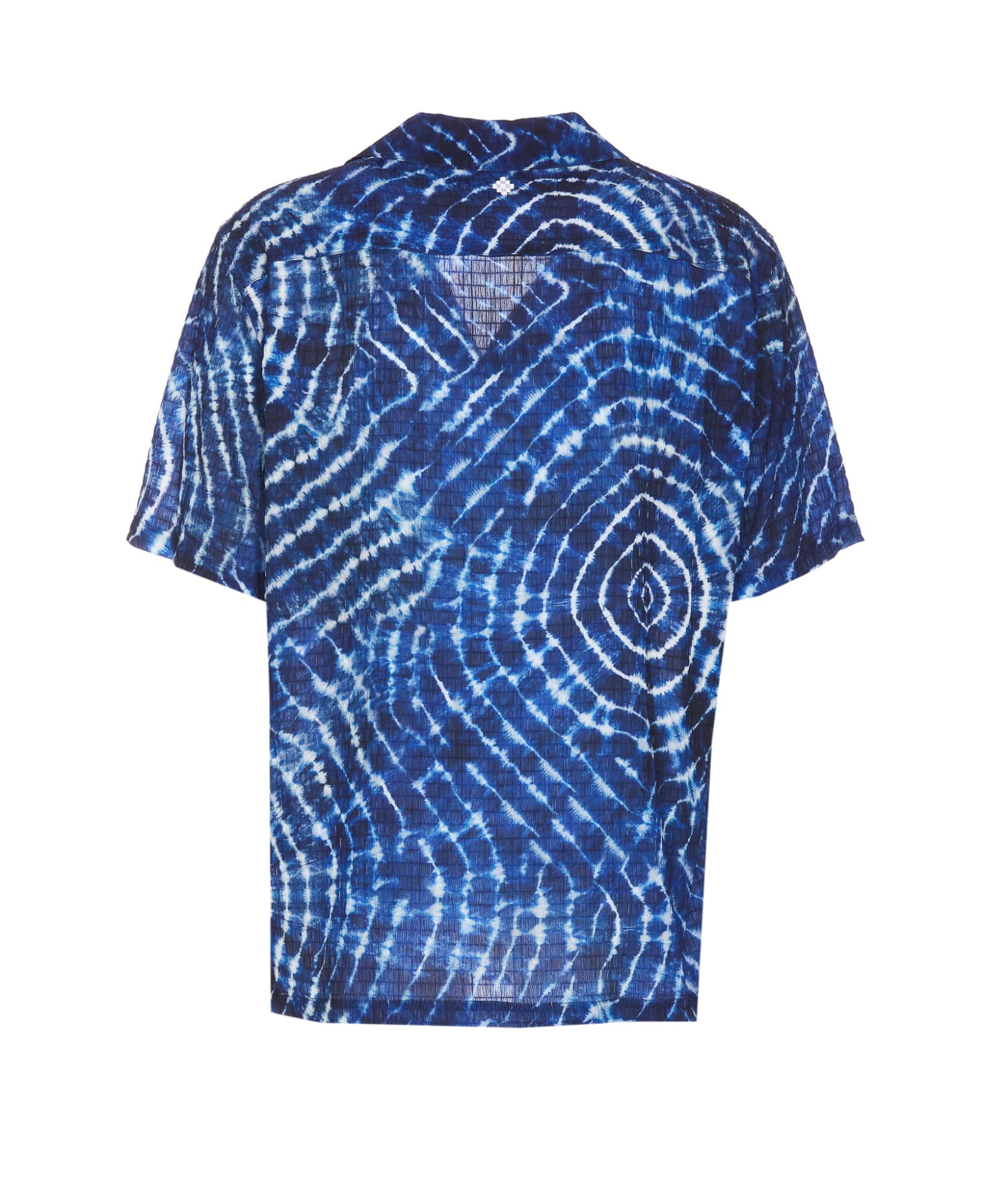 Shop Marcelo Burlon County Of Milan Aop Soundwaves Hawaii Shirt In Blue