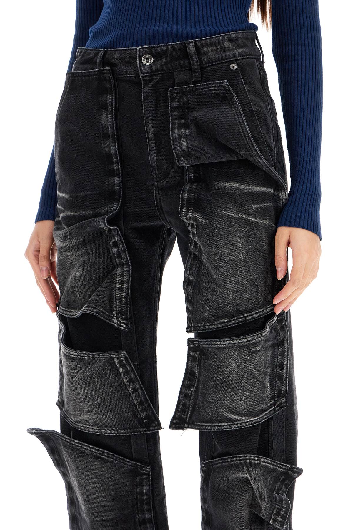 Shop Y/project Jeans With Velcro Panels In Faded Black (black)