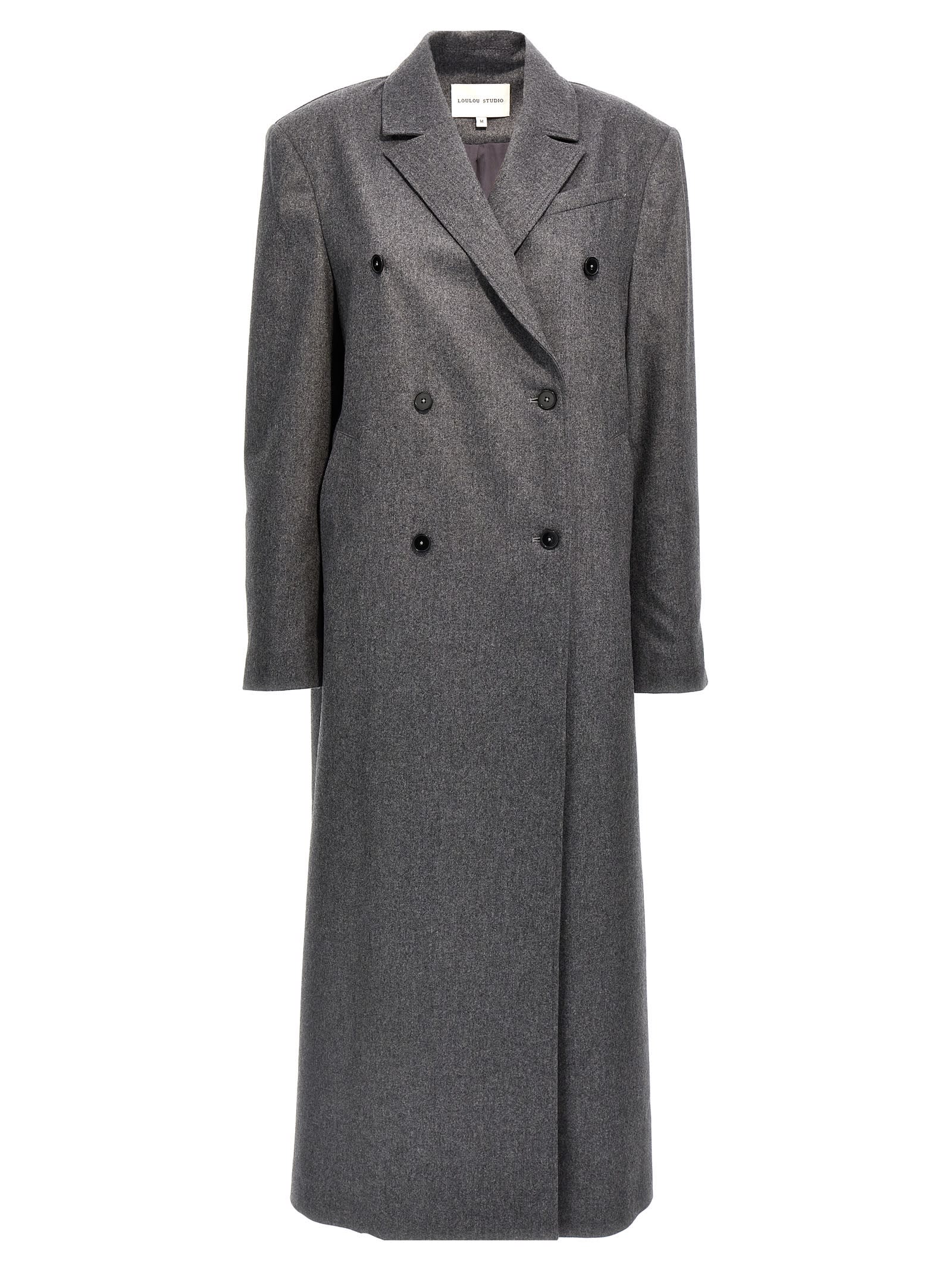 Shop Loulou Studio Zeno Coat In Gray