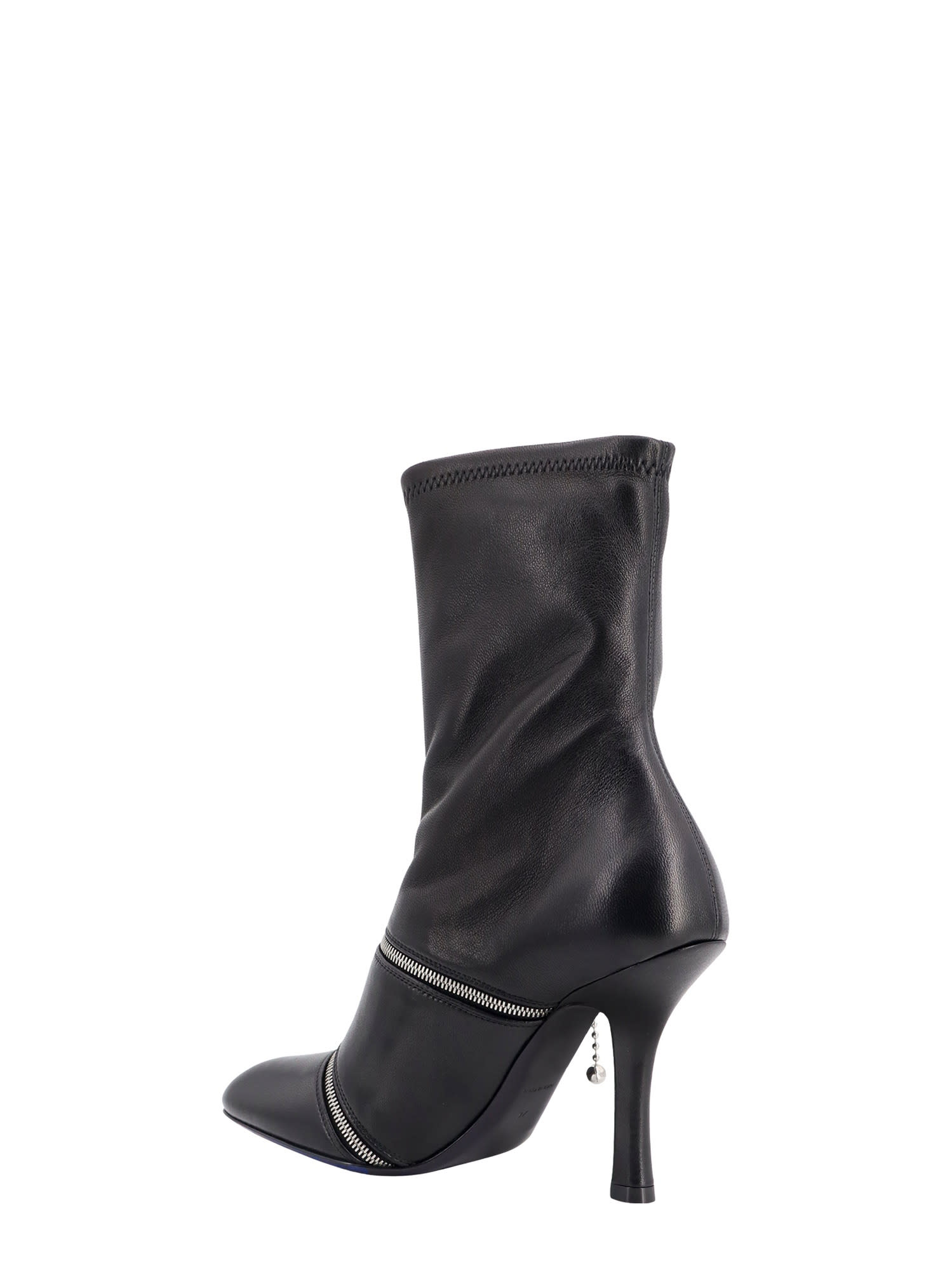 Shop Burberry Peep 100 Boots In Black
