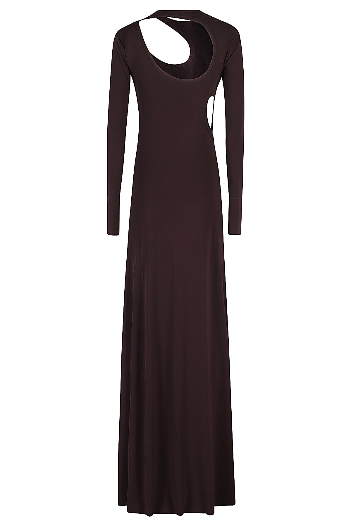 Shop Victoria Beckham Cut Out Jersey Floorlength Dress In Deep Mahogany