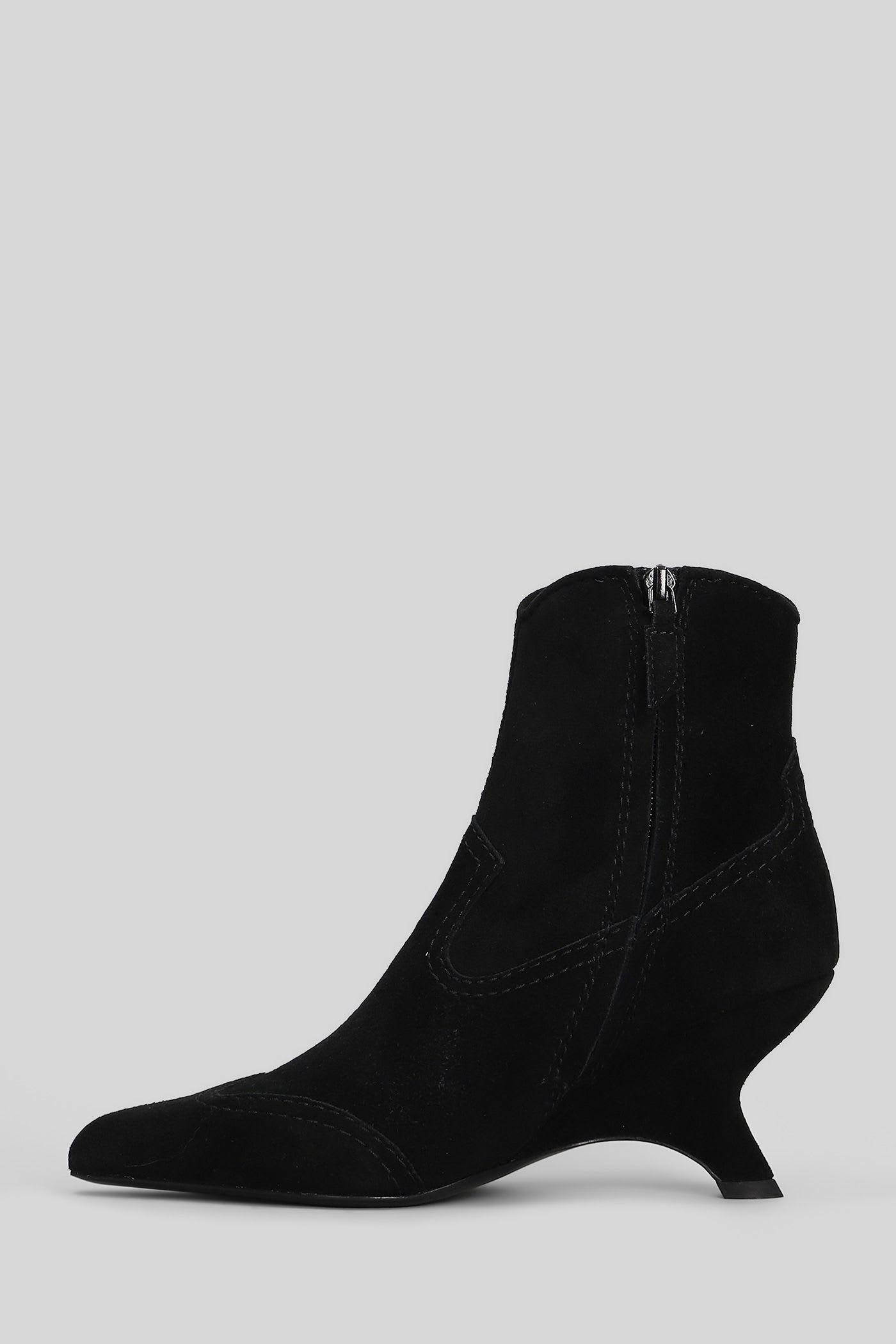 Simkhai Shadow High Heels Ankle Boots In Black Suede In Black