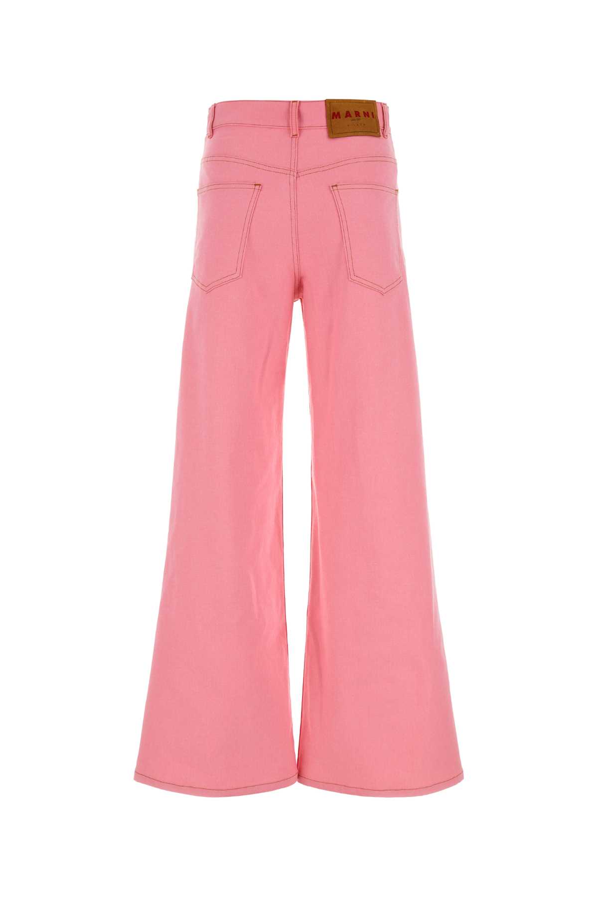 Shop Marni Pink Stretch Denim Wide-leg Jeans In 00c14